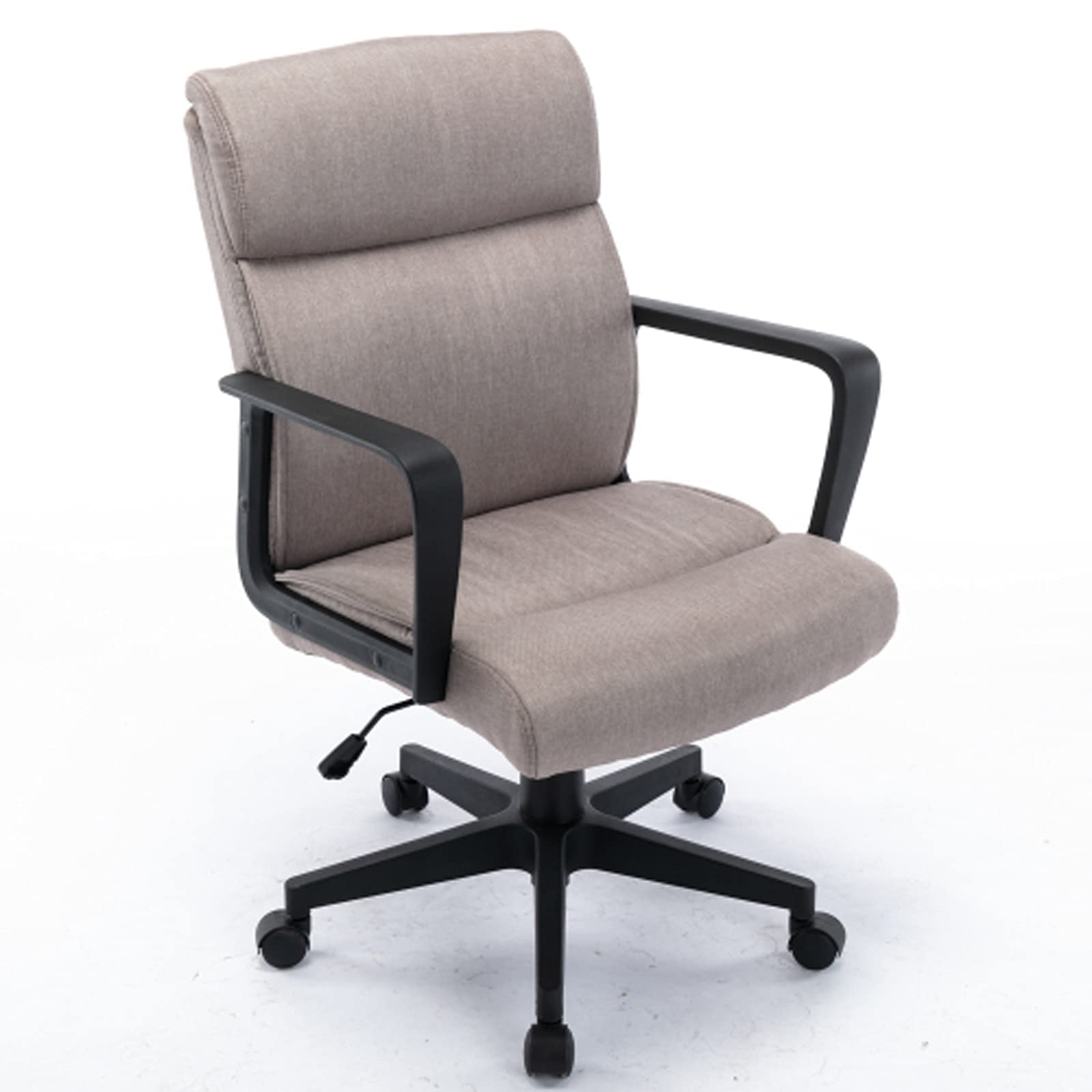 Ergonomic Office Chair with Spring Cushion - Mid Back Executive Desk Chair with PP Arms & 360° Swivel - Comfortable Home & Task Chair for Work, Study & Gaming