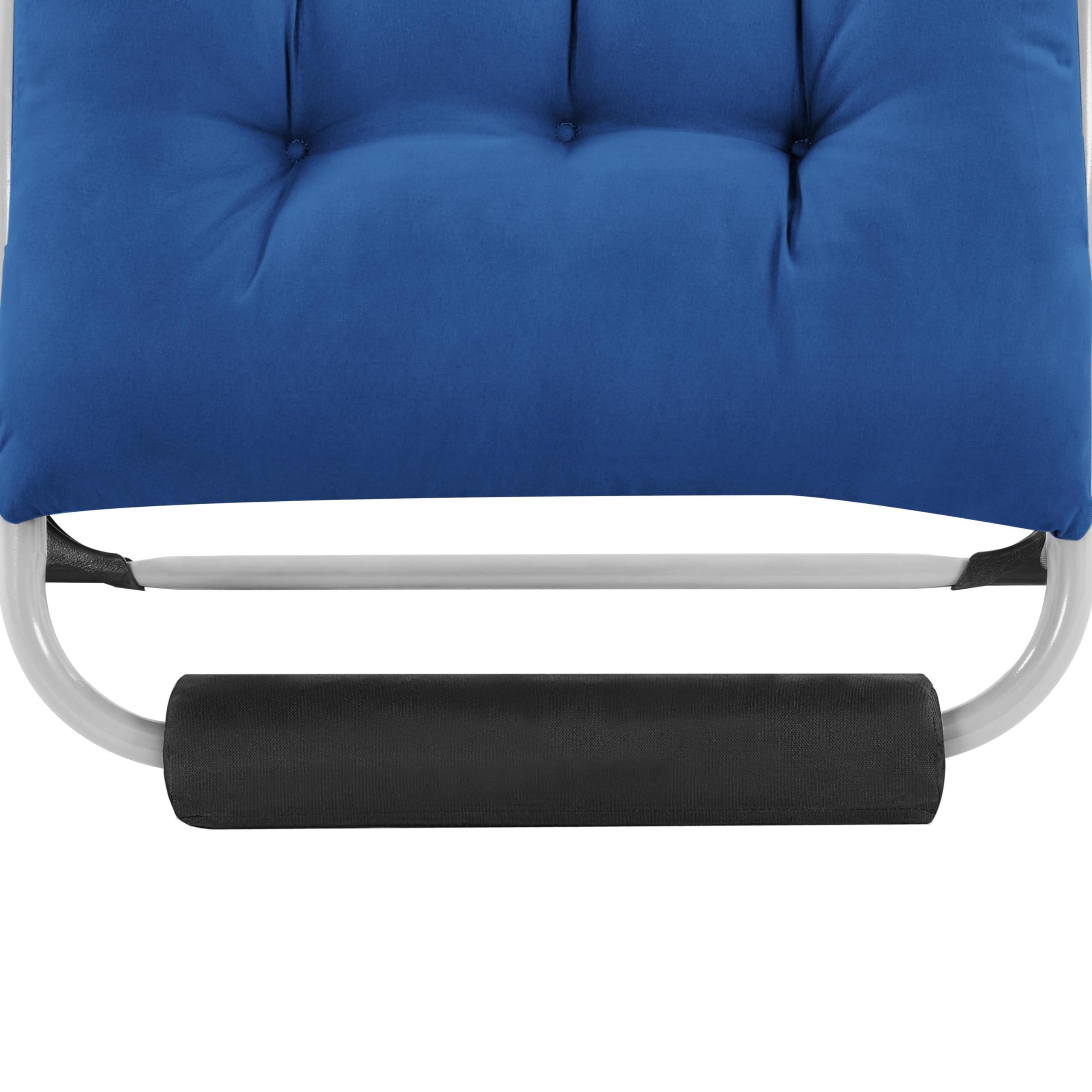 Yaheetech Zero Gravity Lounge Chair - Adjustable Folding Recliner with Removable Cushion, Headrest & Cup Holder - Comfortable Outdoor Patio Furniture for Backyard, Poolside, Beach & Camping - Navy Blue