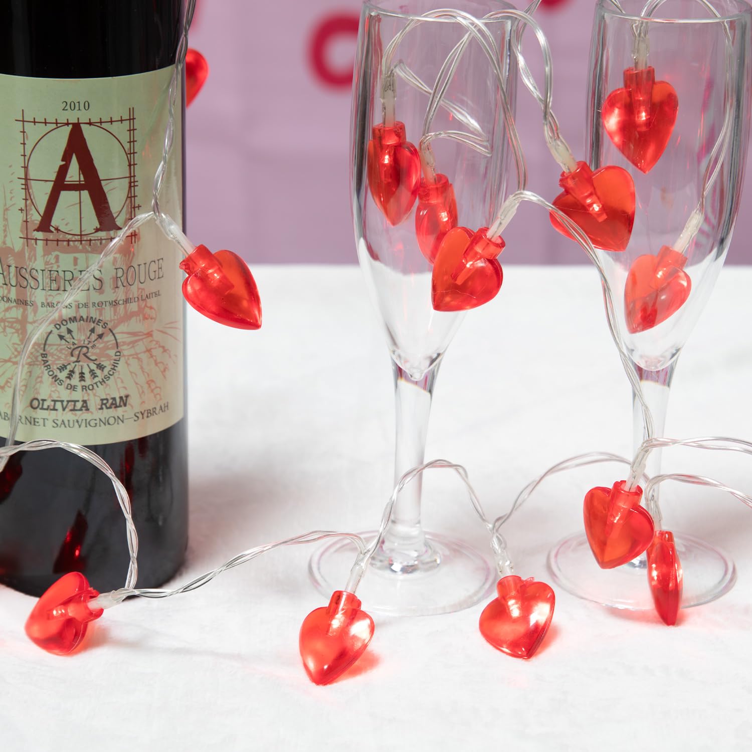 50 LED Red Heart String Lights - 16FT Battery Operated Valentine's Day Decorations with Remote & Timer | Perfect for Home, Wedding, Party, Mother's Day & Romantic Ambiance
