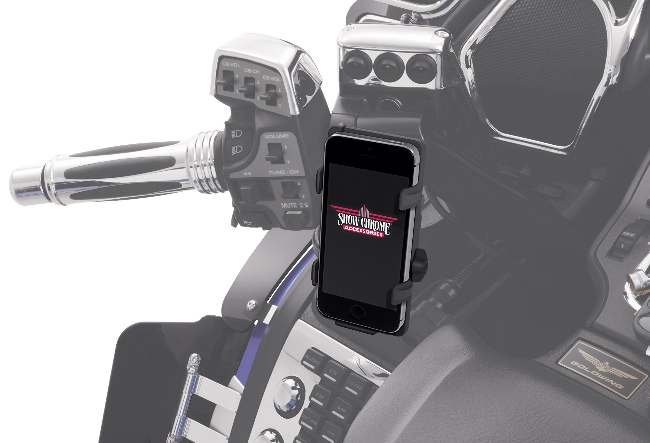 Show Chrome Accessories 52-839 Motorcycle Handlebar Mount for GPS & Smartphone - Perfect for Adventure Riding & Navigation