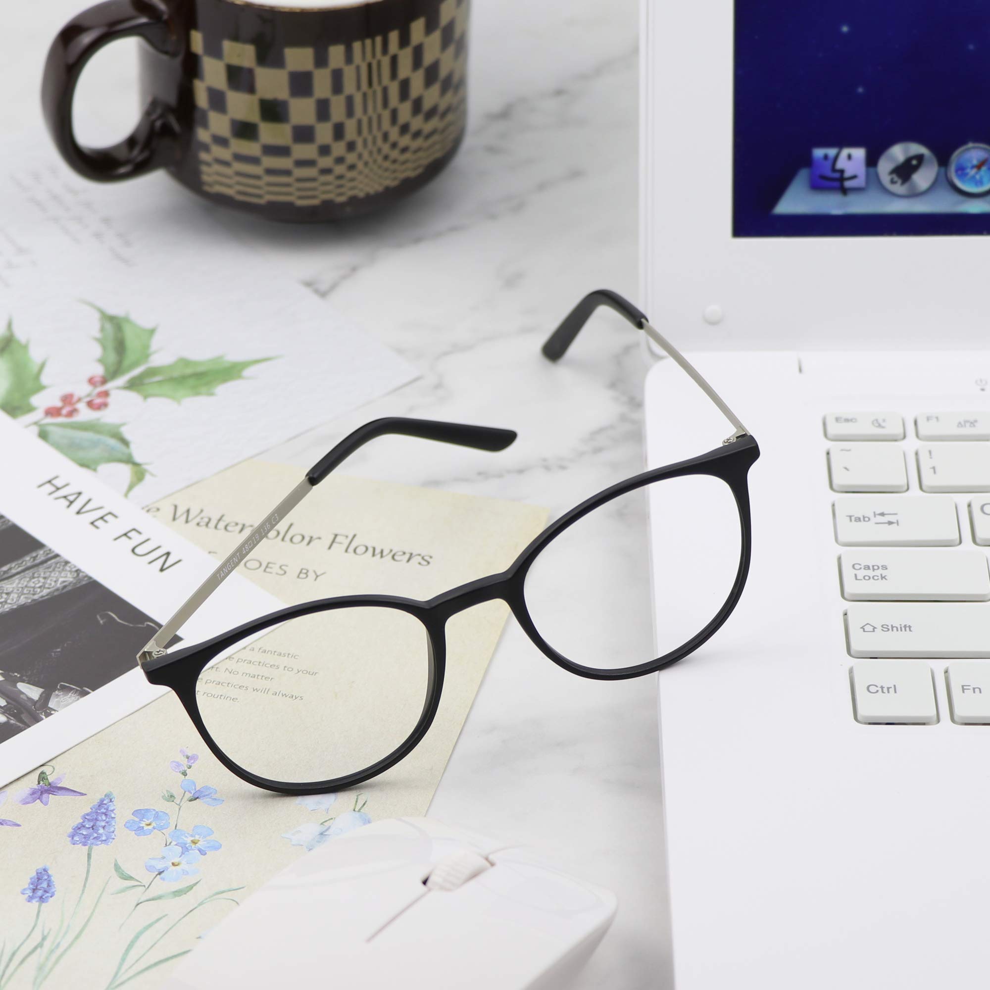 VisionGlobal Blue Light Blocking Glasses for Women & Men - Anti-Eyestrain Computer & Reading Glasses with Stylish Oval Frame - Perfect for Office Work, Gaming & Screen Time