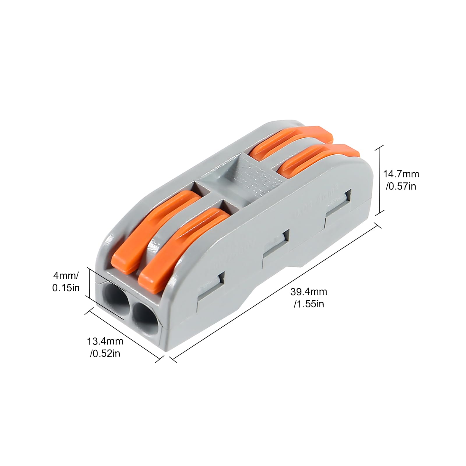 10pcs Lever Wire Connectors 2 Circuit Inline Splices - Electrical Wire Connector SPL-2 Lever Nuts for 28-12 AWG - Quick Connect Splice Wire Connectors for Home Wiring, Automotive & DIY Electrical Projects