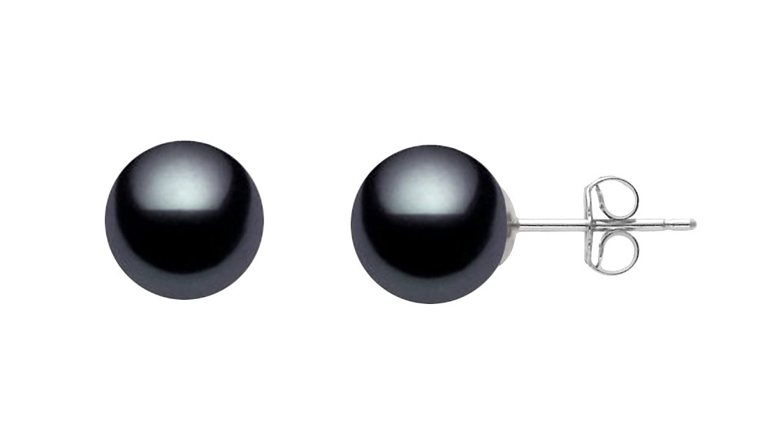 AAAA Quality Black Freshwater Cultured Pearl Stud Earrings for Women - Sterling Silver Jewelry | Perfect for Weddings, Parties & Everyday Elegance