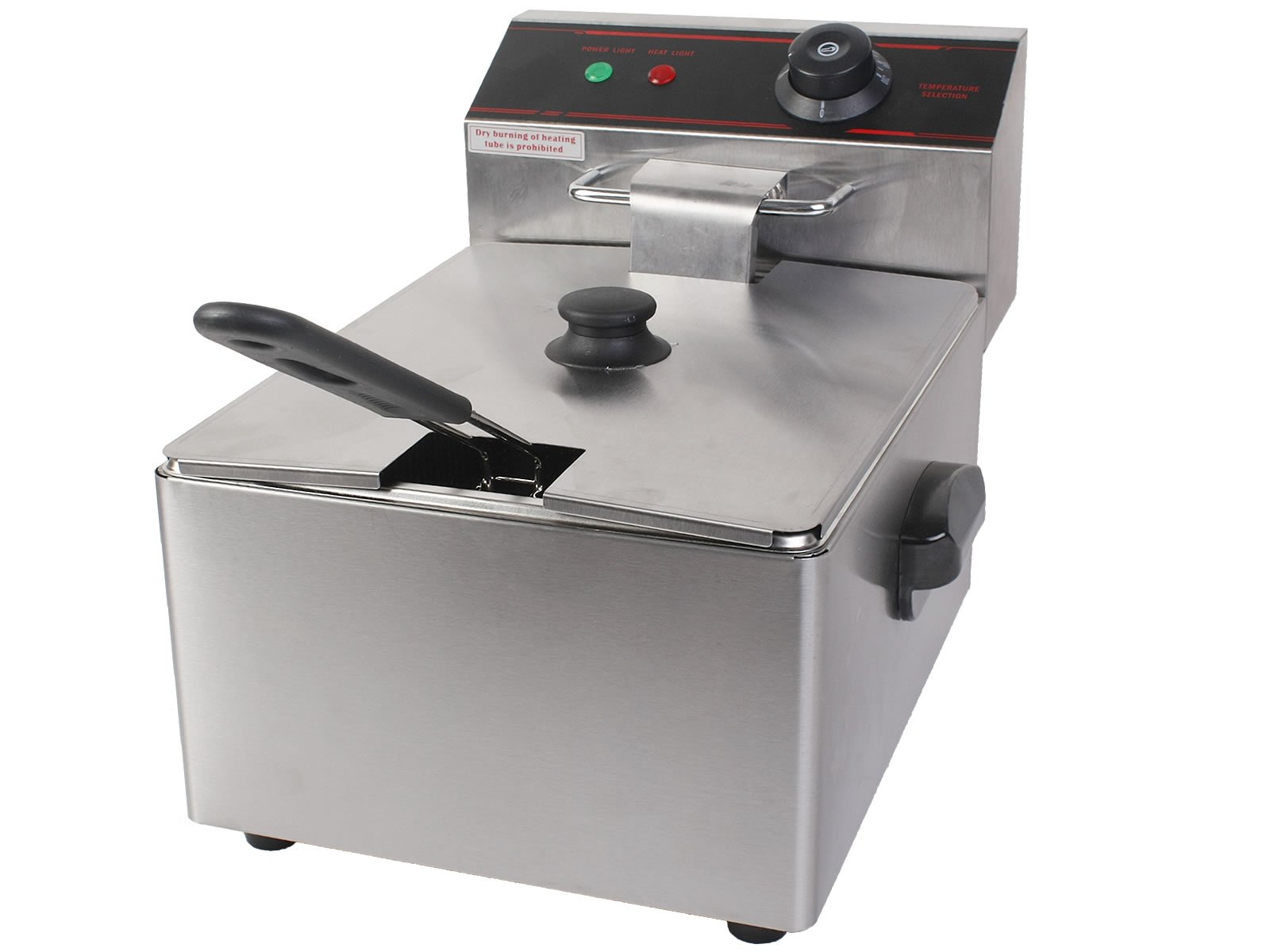 2500W Commercial Electric Deep Fryer with Basket & Scoop - Heavy Duty Tabletop Restaurant Fryer for Fast Food, Chicken Wings, and French Fries