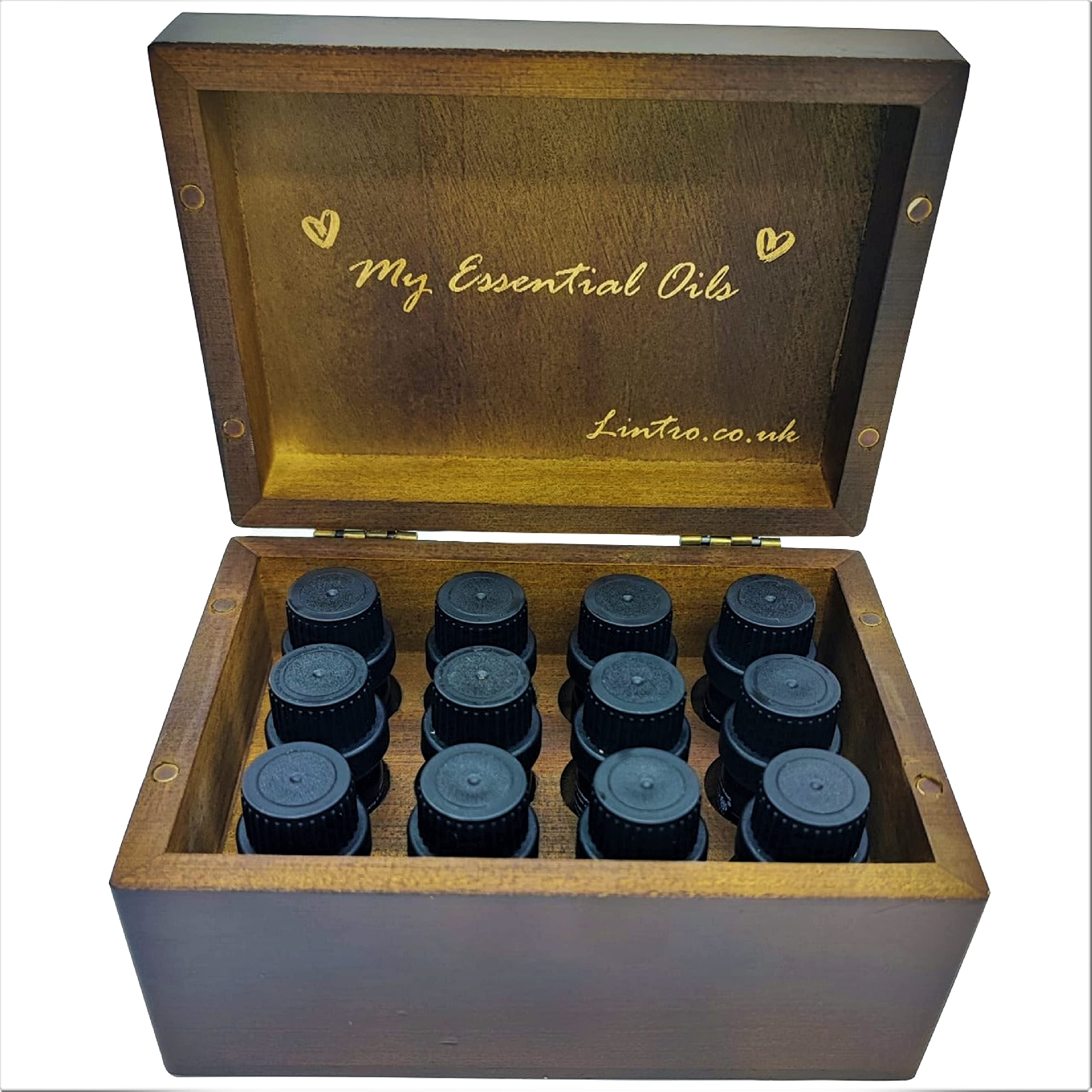Premium Aromatherapy Essential Oil Gift Set - 12 x 5ml Pure Essential Oils with Wooden Storage Box | Natural Therapeutic Grade Oils for Relaxation, Stress Relief & Home Diffuser | Perfect Spa Gift for Women & Men