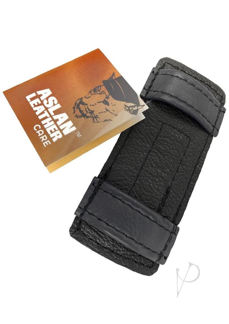 Premium Aslan Leather Double Up Dildo Cuffs - Black | Adjustable Bondage Restraints for Couples | Perfect for BDSM, Role Play & Spicing Up Your Bedroom