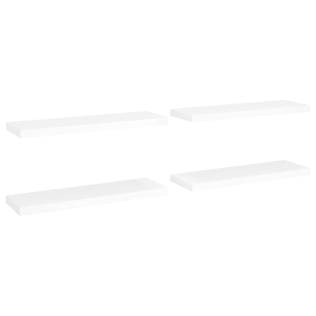 Floating Shelves Set of 4 - White MDF Wall Mounted Shelves 31.5