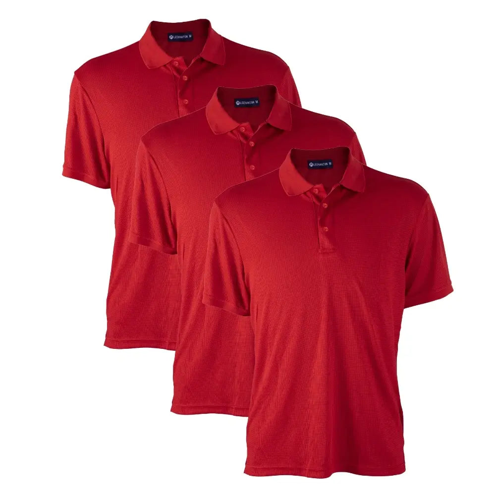 3 Pack Men's Waffit Series Polo Shirts - Breathable Cotton Casual Shirts for Work & Golf - Comfortable Short Sleeve Button Down Shirts for Business, Office & Outdoor Activities