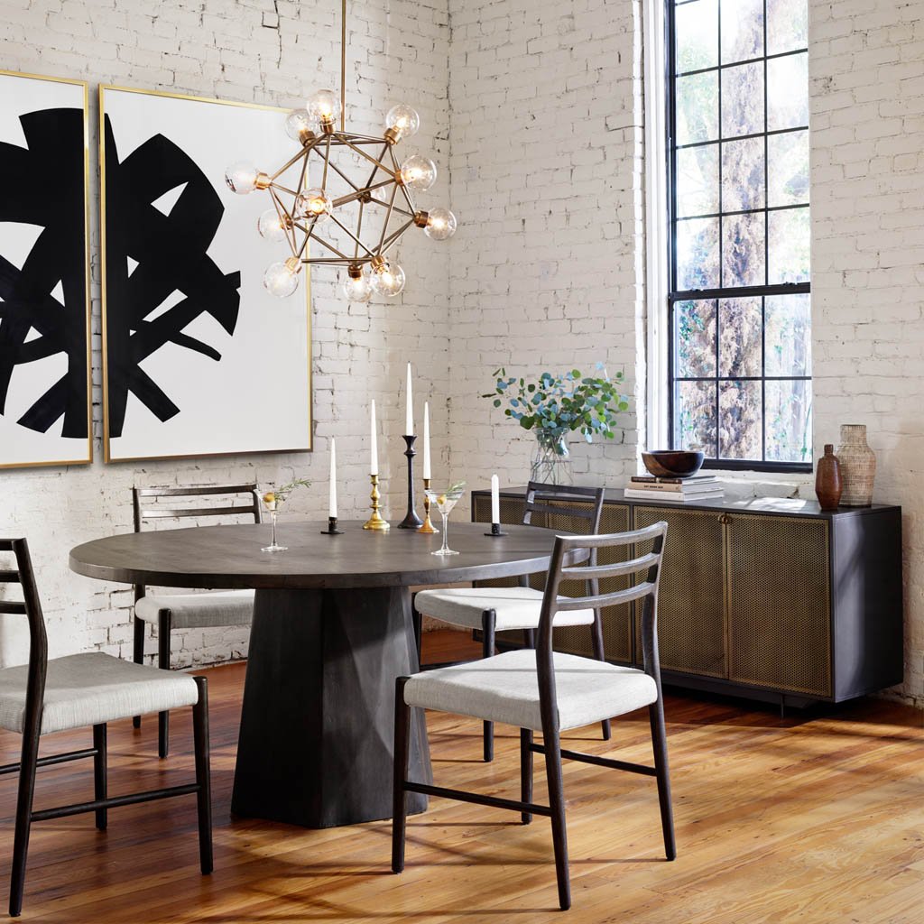 Hendrick Sideboard Gunmetal - Modern Buffet Cabinet for Dining Room, Living Room & Entryway Storage