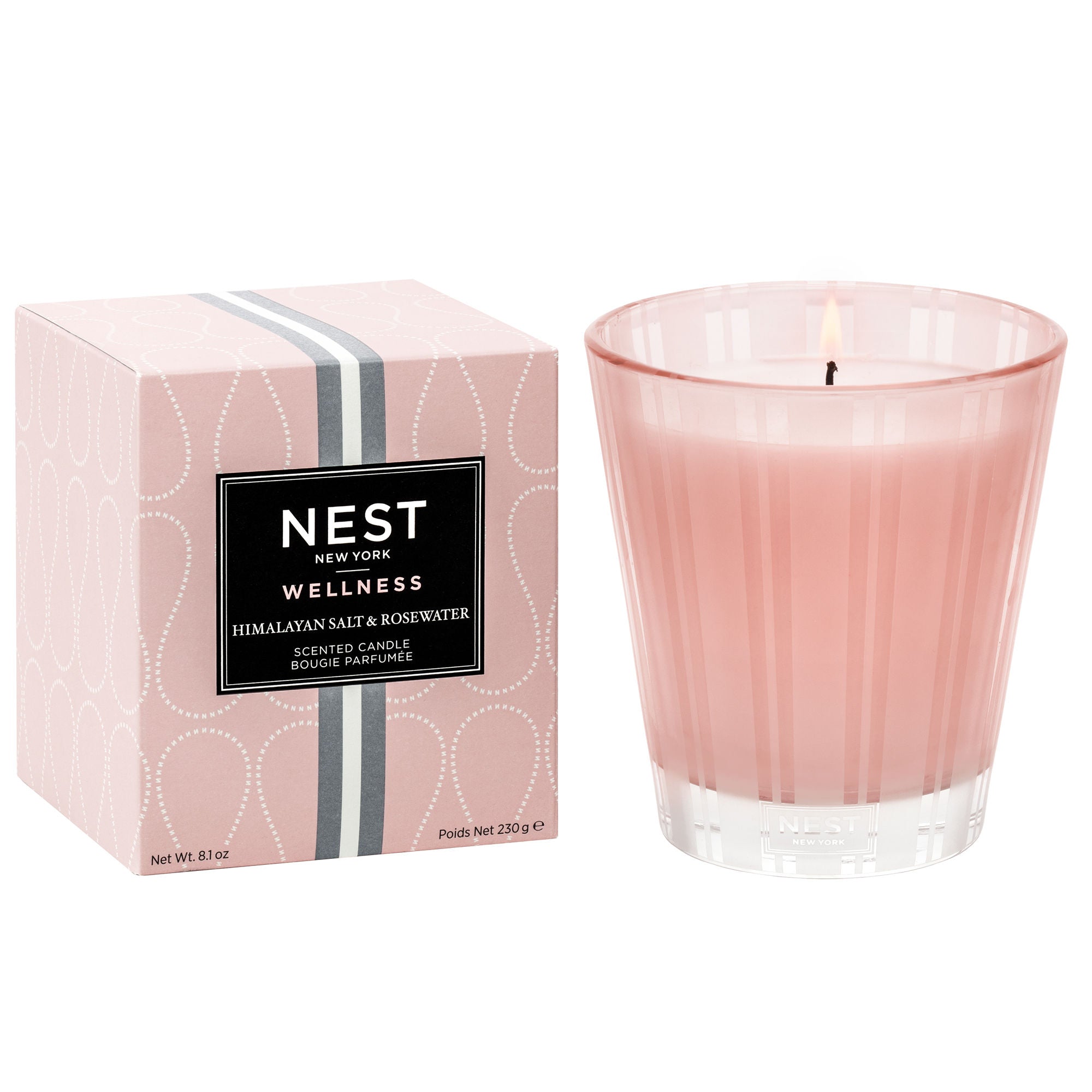 Himalayan Salt & Rosewater Scented Candle - Natural Aromatherapy for Relaxation, Meditation & Home Decor