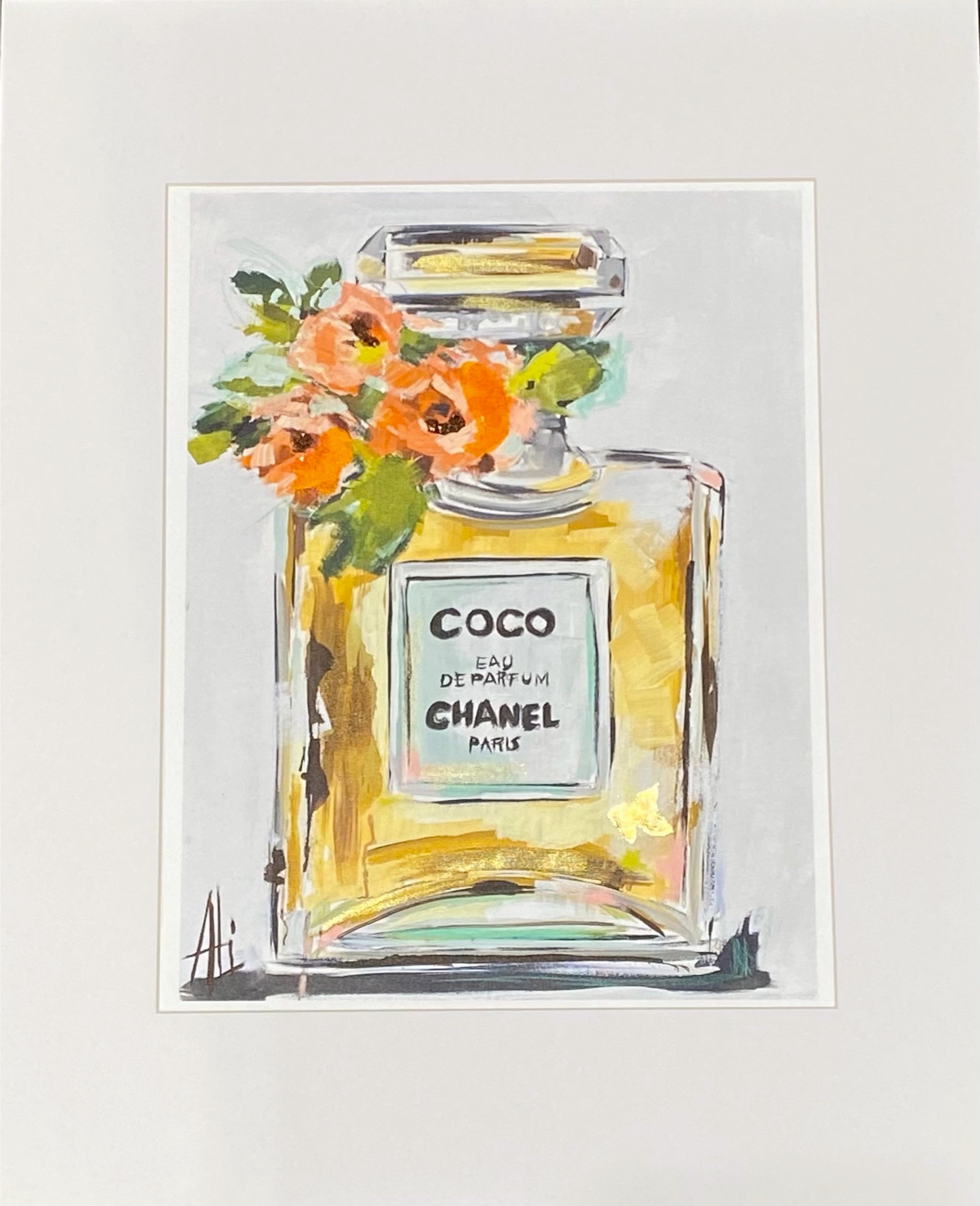 Take Me To Paris 20x16 Hand Embellished Art Print with White Mat by Ali Leja - Perfect for Home Decor, Office Wall Art & Gift Ideas