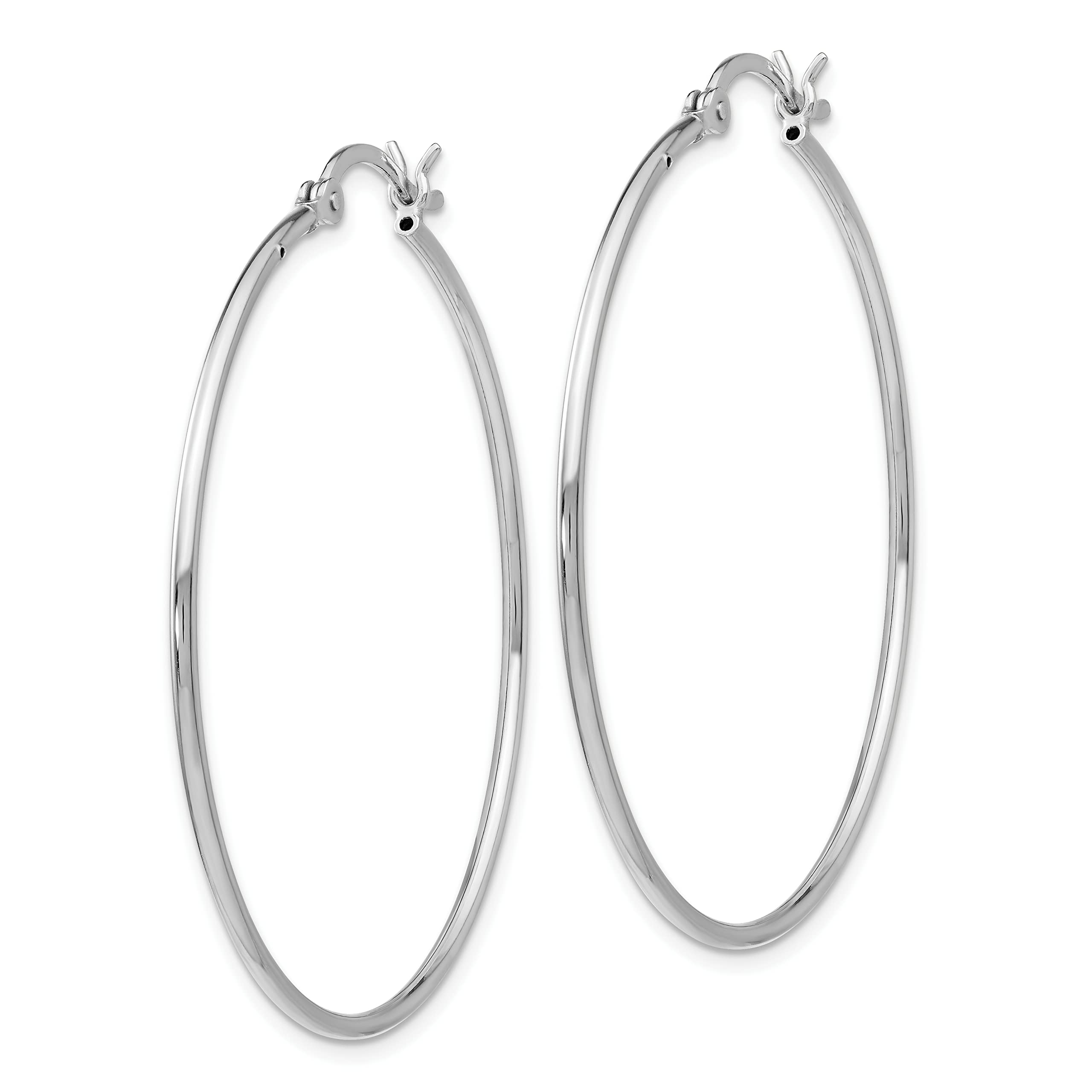 925 Sterling Silver Hinged Round Large Hoop Earrings for Women - Hypoallergenic Fashion Jewelry Gift - Perfect for Parties, Weddings & Everyday Wear