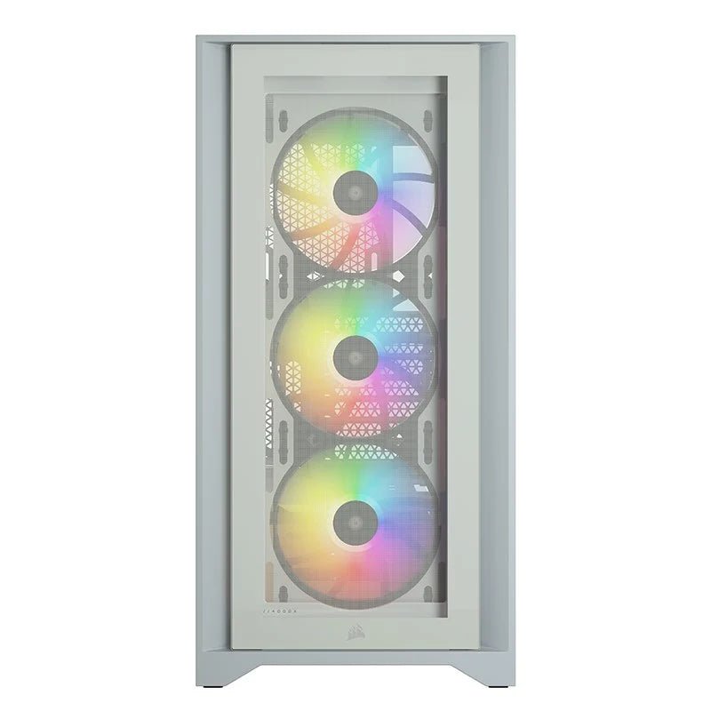 Corsair iCue 4000X RGB White Mid-Tower PC Case with Tempered Glass Side Panel - High Airflow Gaming Computer Case for Custom RGB Builds & Streaming Setups