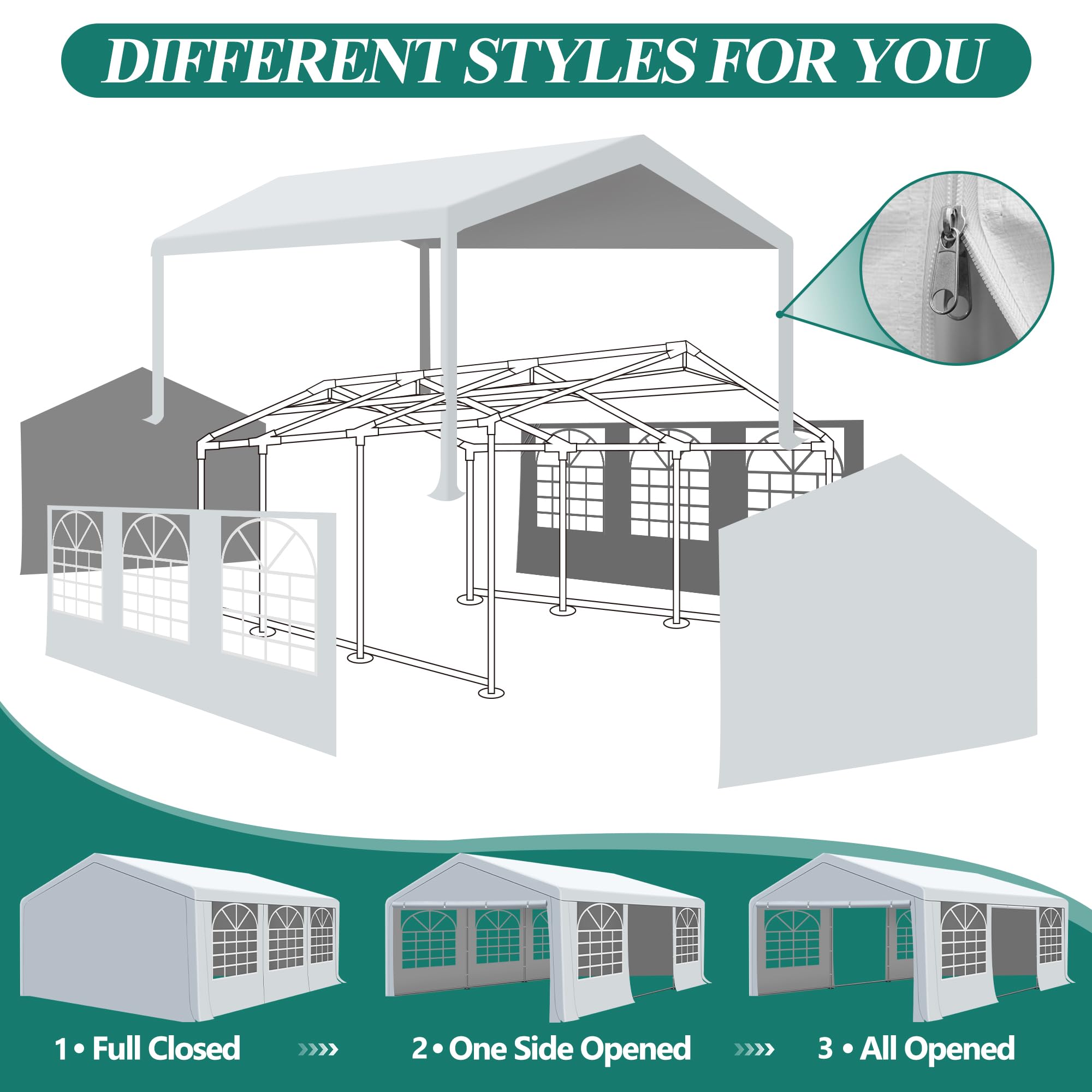 20' x 20' Heavy Duty Canopy Tent - Waterproof Outdoor Party Shelter with 4 Sand Bags for Wedding, Birthday, BBQ, and Events | Perfect for Backyard Gatherings, Farmers Markets, and Camping Trips