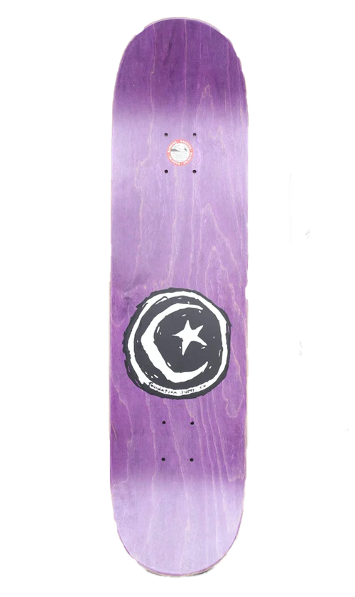 Star & Moon Skateboard Deck Black 8.375 Inch - Perfect for Street Skating & Skatepark Tricks
