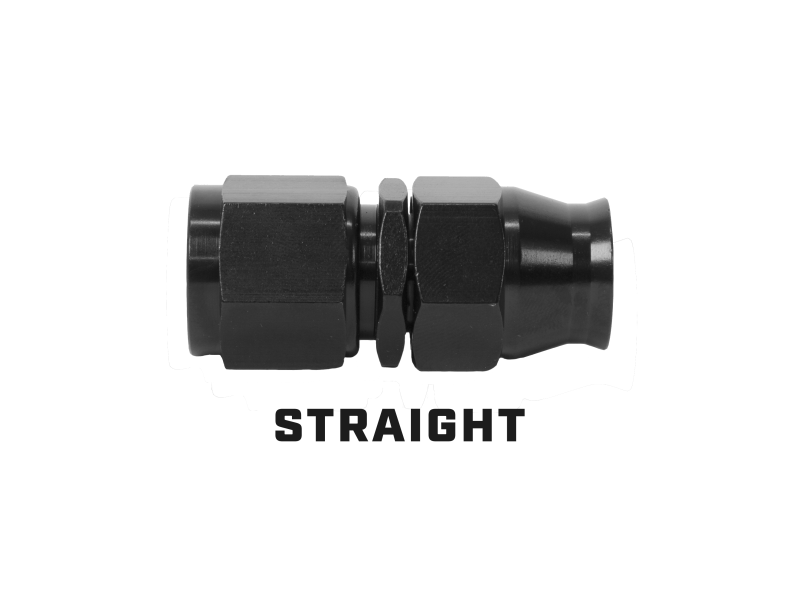 Aeromotive PTFE Hose End AN 08 Straight Black Anodized - High Performance Fuel Line Fitting for Racing, Automotive & Marine Applications