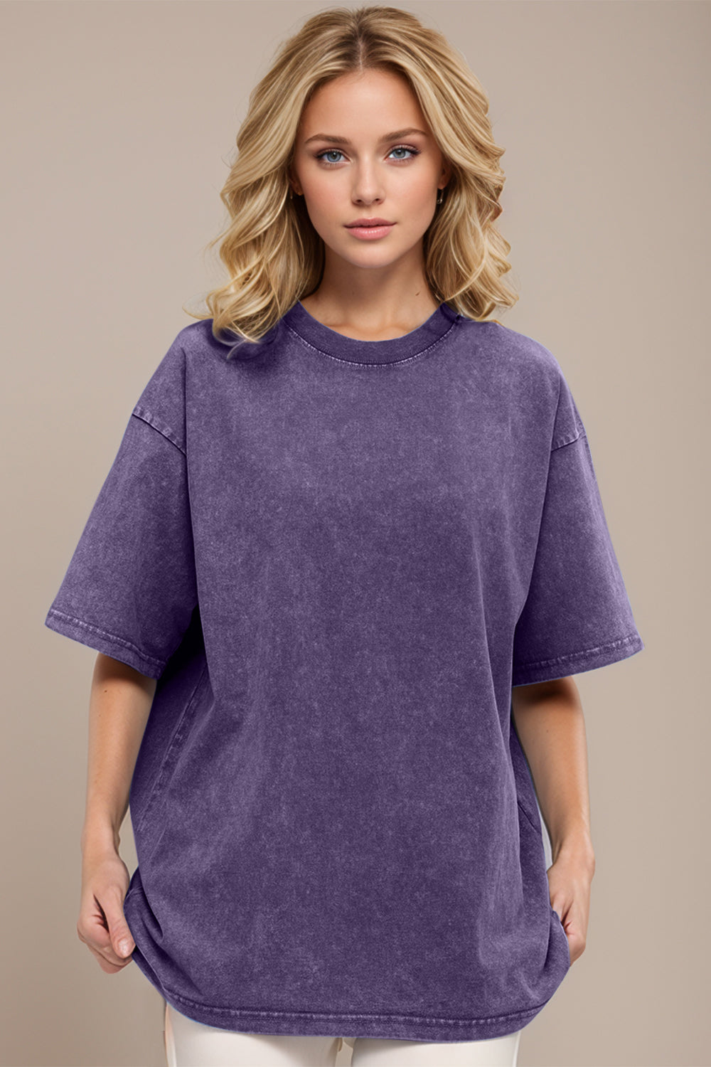 Basic Bae Round Neck Half Sleeve T-Shirt for Women | Casual Cotton Tee | Perfect for Everyday Wear, Outings & Layering