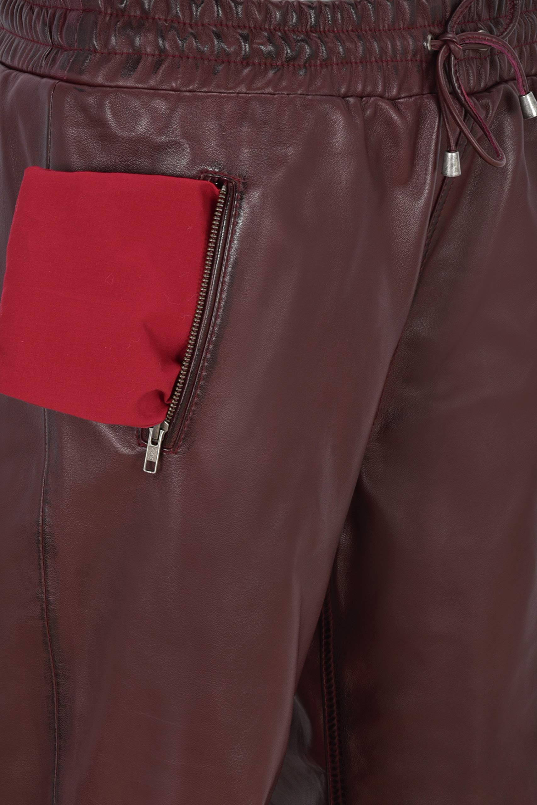 Premium Men's 100% Genuine Lambskin Leather Jogger Pants with Zipper - Comfortable Sweatpants for Casual Wear, Gym & Outdoor Activities