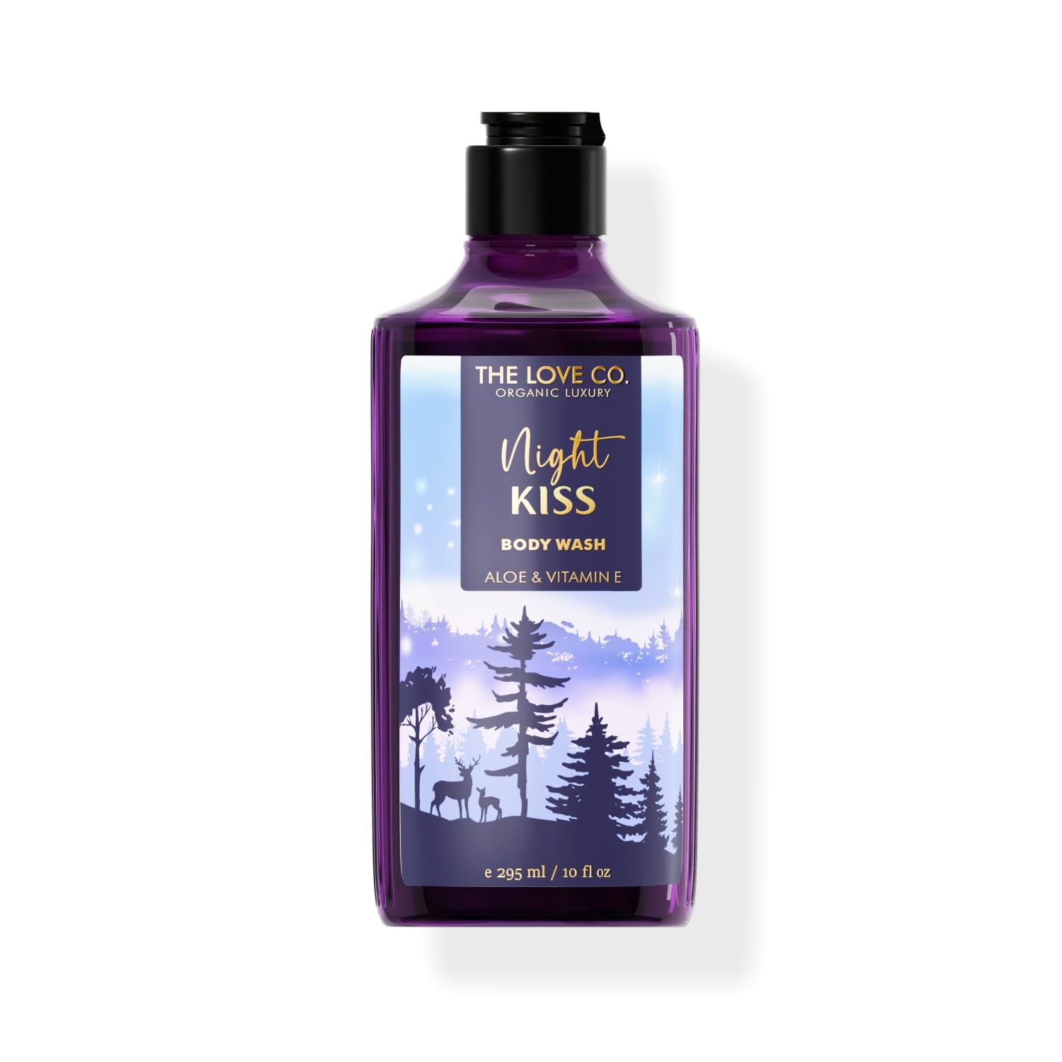 The Love Co. Night Kiss Body Wash for Women - Organic & Vegan Moisturizing Shower Gel with Shea Butter, Vitamin E & Niacinamide - Long-Lasting Fragrance, Cruelty-Free & Paraben-Free (10 fl oz) - Perfect for Relaxing Nighttime Showers & Travel Essentials