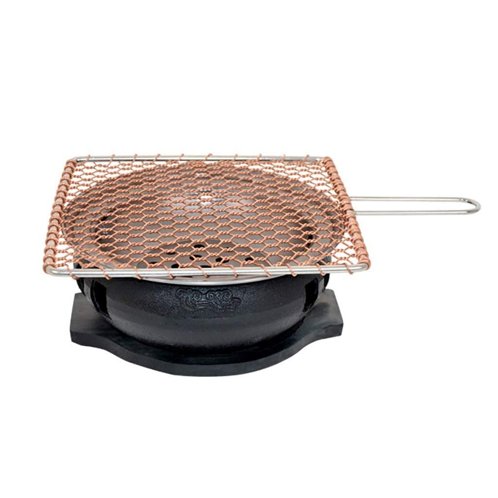 Smokeless Charcoal BBQ Grill - Cast Iron Barbecue Stove with Stainless Steel Basin - Indoor & Outdoor Use - 5 Style Options (Color B) - Perfect for Backyard Parties, Camping & Tailgating