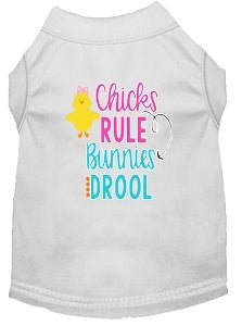 Chicks Rule Screen Print Dog Shirt - Cute Graphic Pet Tee in Multiple Colors - Perfect for Dog Lovers & Pet Birthday Parties