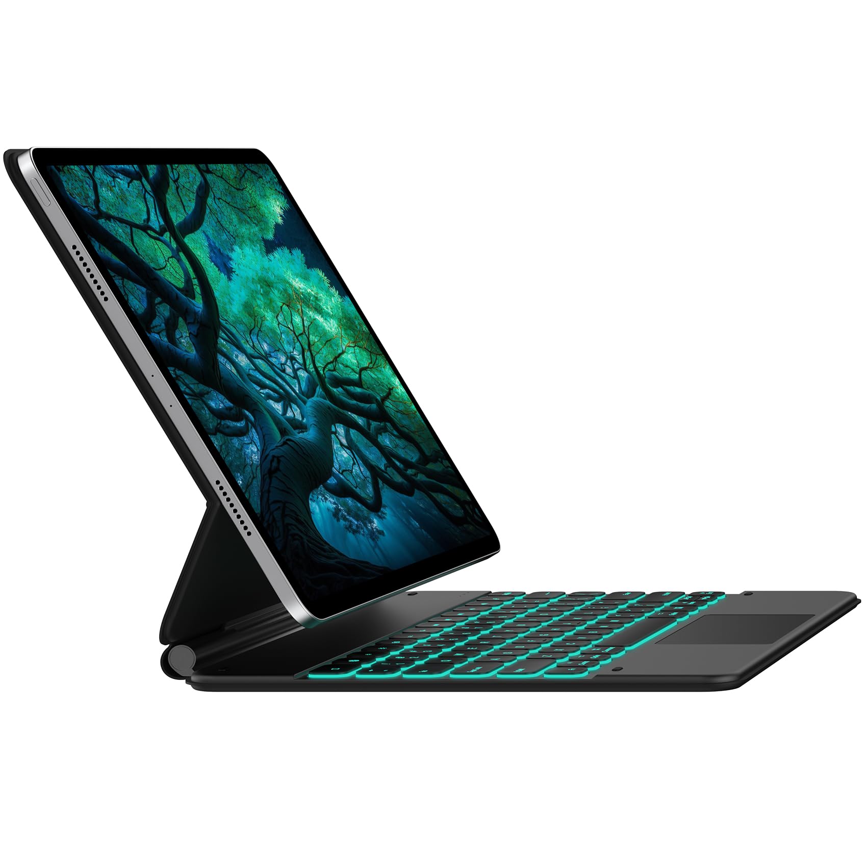 Magnetic Backlit Keyboard Case with Trackpad for iPad Pro 12.9 (6th/5th/4th/3rd Gen) - 11-Color RGB Backlight, Wireless Bluetooth Keyboard Compatible with 2018-2022 Models (Midnight Black) | Perfect for Office Work, Remote Learning & Travel Typing