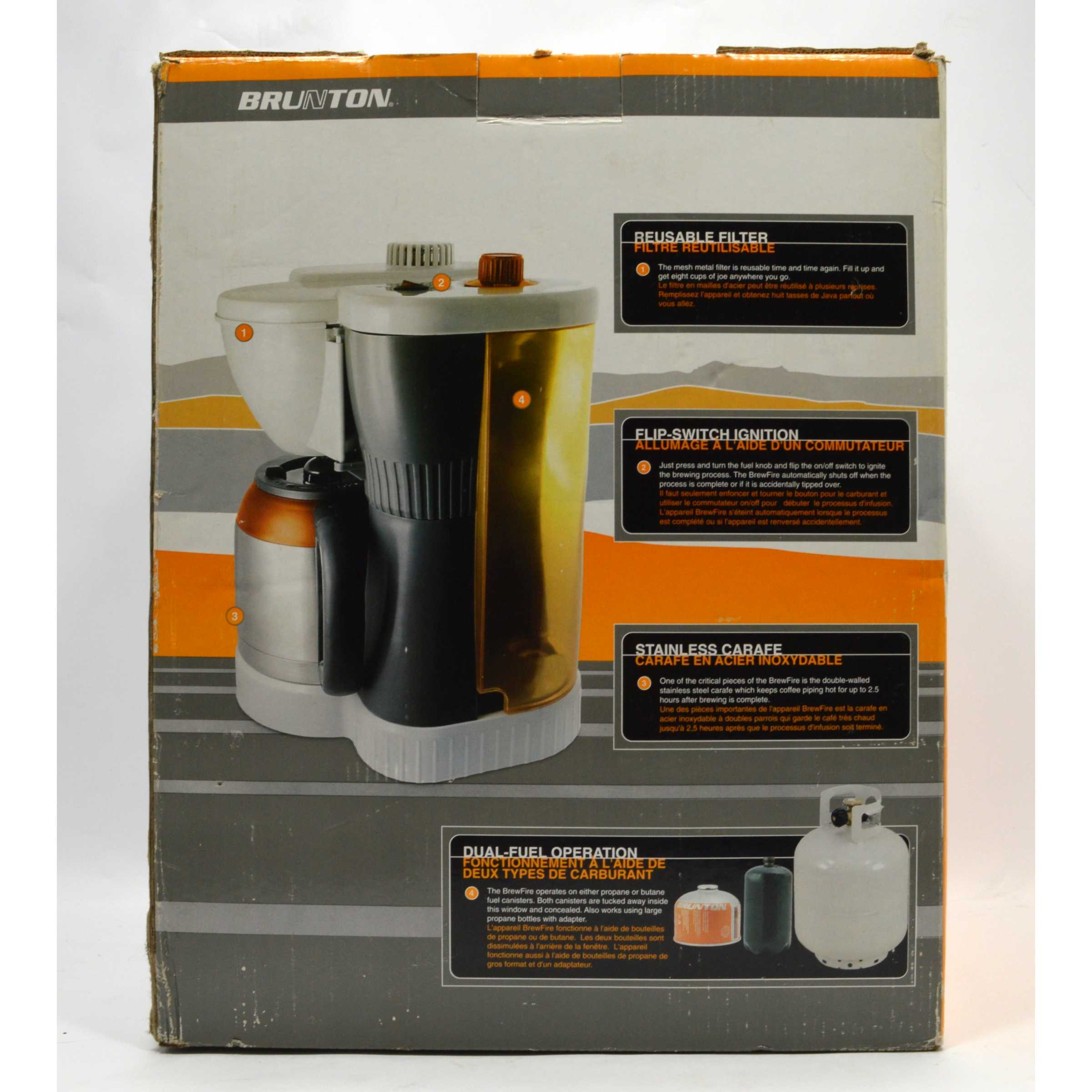 New Open Box BRUTON BREWFIRE Portable Butane/Propane Camping Coffee Maker - Perfect for Outdoor Adventures, Hiking & Backpacking Trips