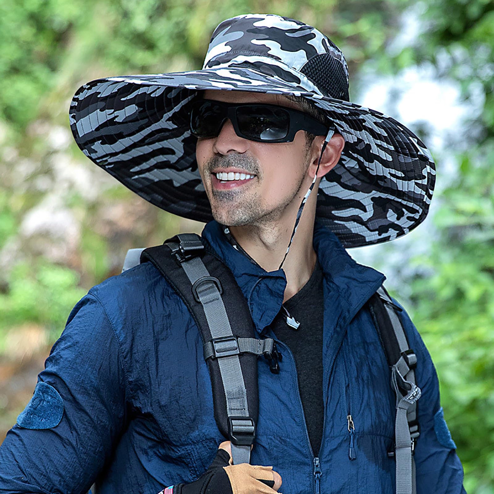 Wide Brim Sun Hat for Men & Women - UPF 50+ UV Protection Fishing Bucket Hat, Safari & Cowboy Style Summer Outdoor Hat | Perfect for Beach, Hiking, Gardening & Travel