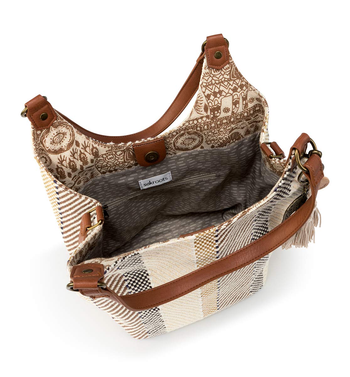 Sakroots The Sak Roma Large Shoulder Bag Tote Purse for Women - Double Straps & Zipper Pockets - Perfect for Everyday Use, Work, Travel & Shopping