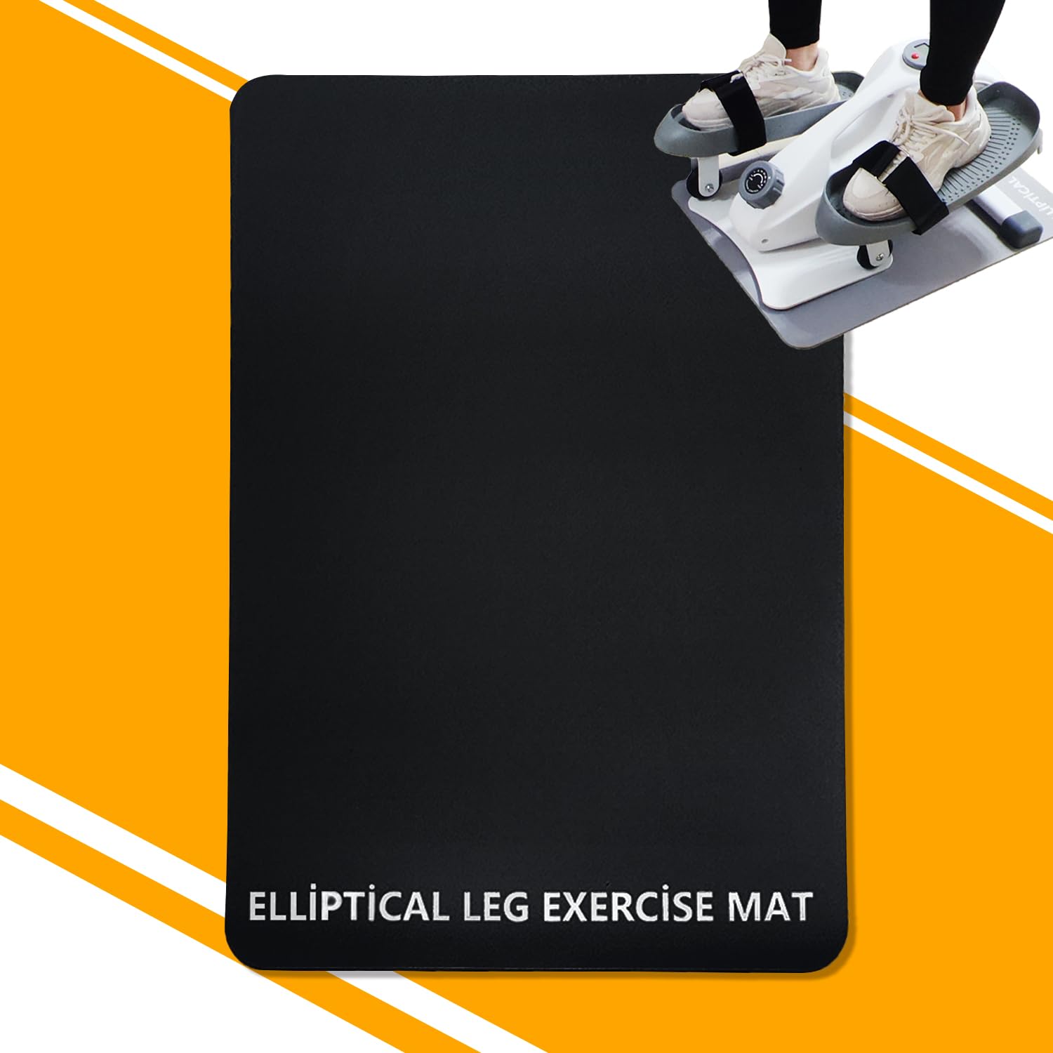 Non-Slip Workout Mat for Under Desk Ellipticals & Elliptical Machines - 3mm Thick Exercise Equipment Mat for Stability & Floor Protection (23.62