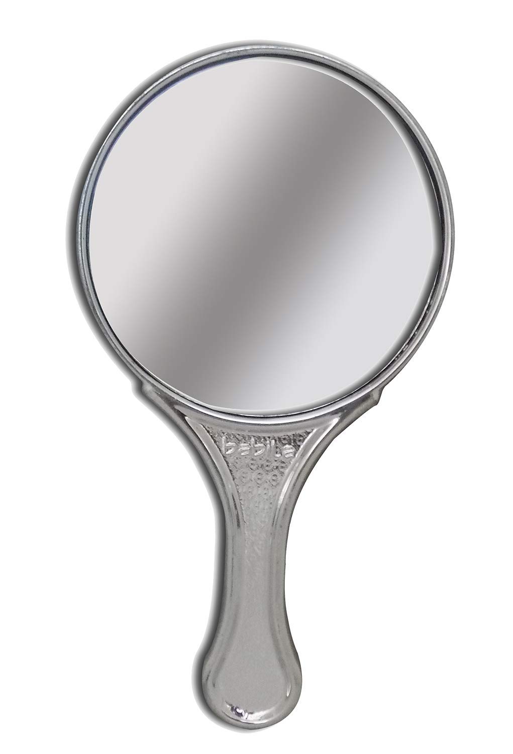Portable Hand Mirror with Handle - Silver Cosmetic Mirror for Makeup, Shaving & Travel | Perfect for Home, Salon & On-the-Go Use | Men & Women Beauty Essential