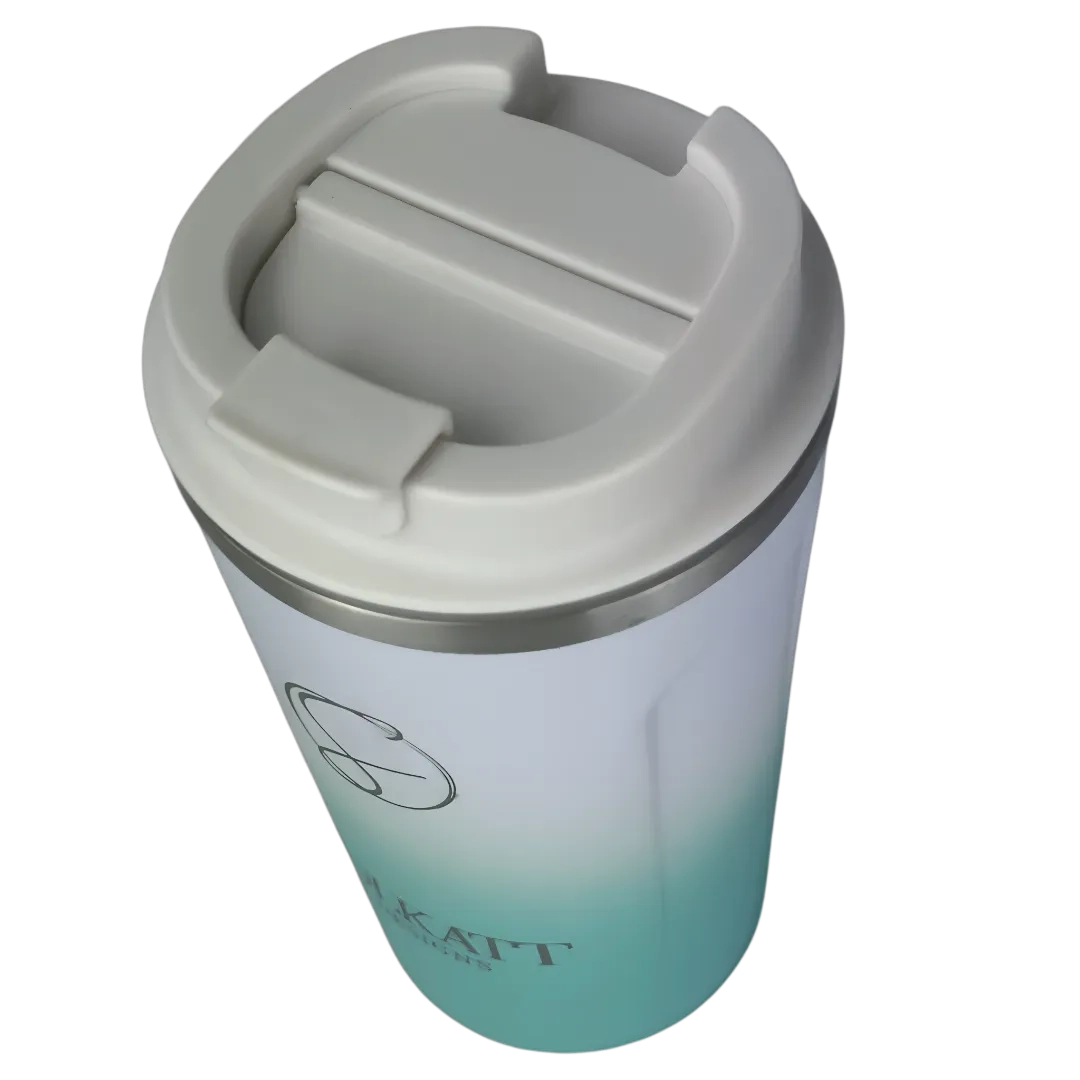 Ocean Aqua Insulated Travel Coffee Cup - 500ml Stainless Steel Vacuum Flask for Hot & Cold Drinks - Perfect for Commuting, Camping & Office Use