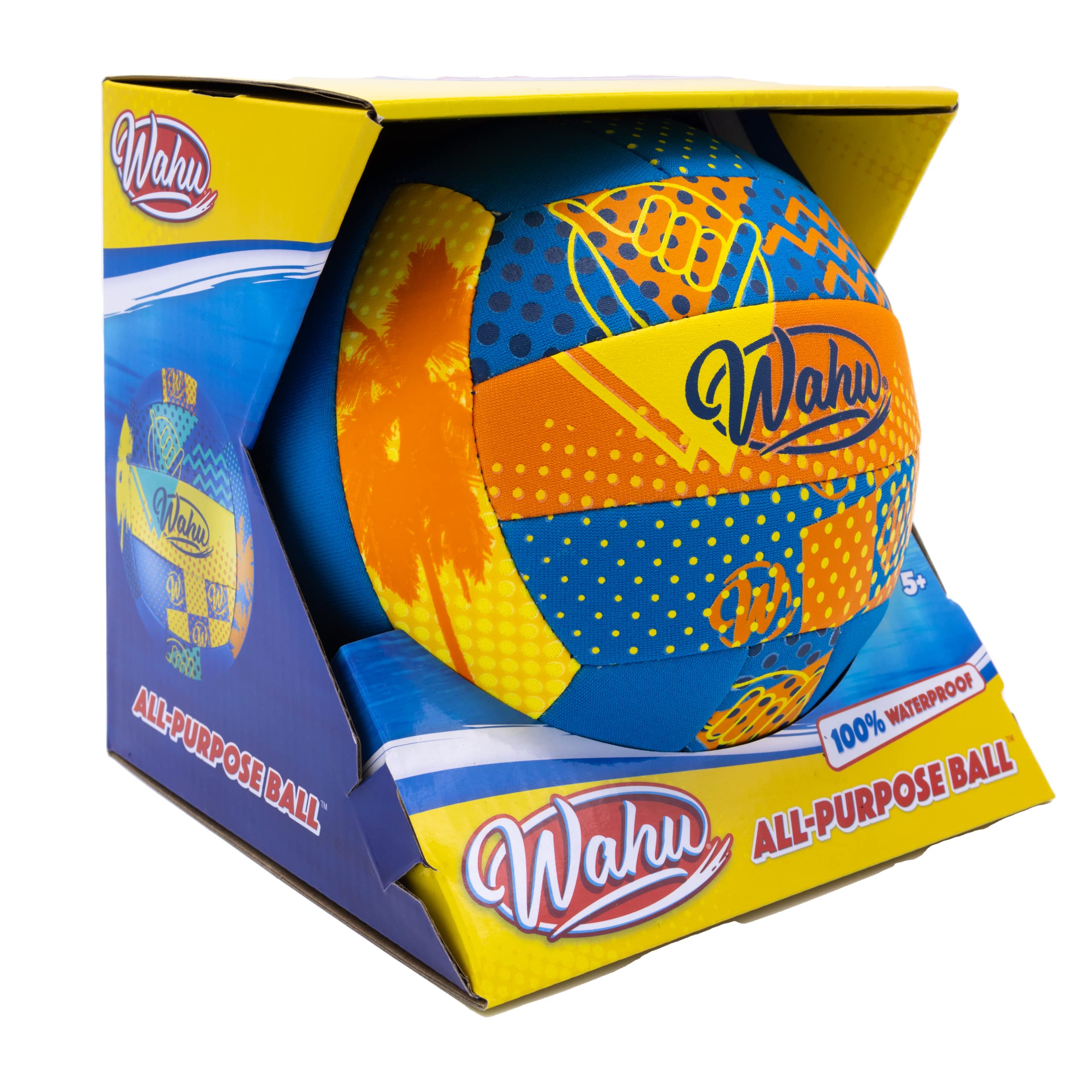 Wahu 100% Waterproof All-Purpose Inflatable Beach Ball for Pool, Volleyball, Soccer - 6.5 Inch Round Water Sports Ball for Beach Games, Swimming Pool Activities, and Outdoor Fun - Orange