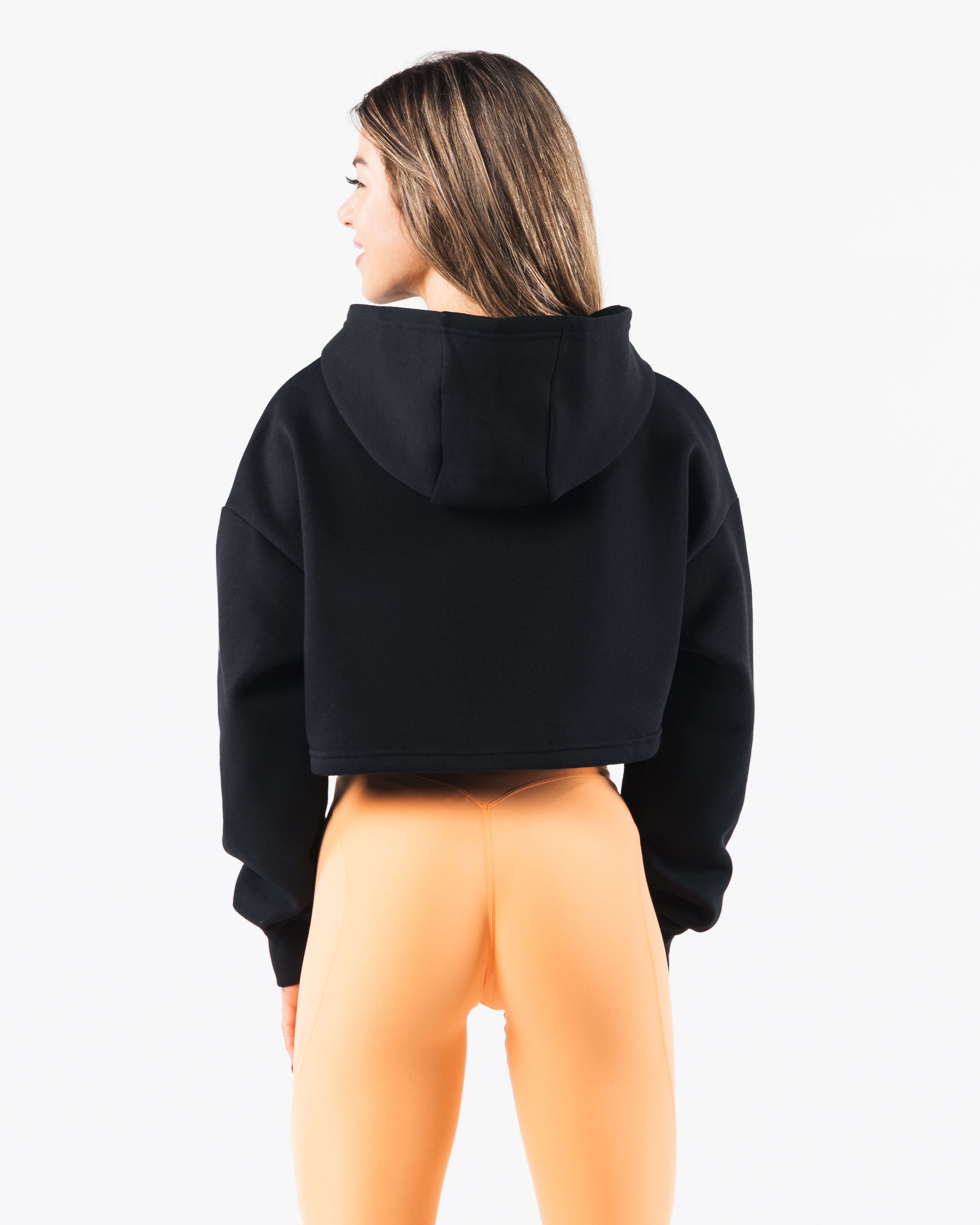 Trilogy Crop Hoodie for Women - Black Zip Up Sweatshirt | Casual Streetwear & Gym Wear