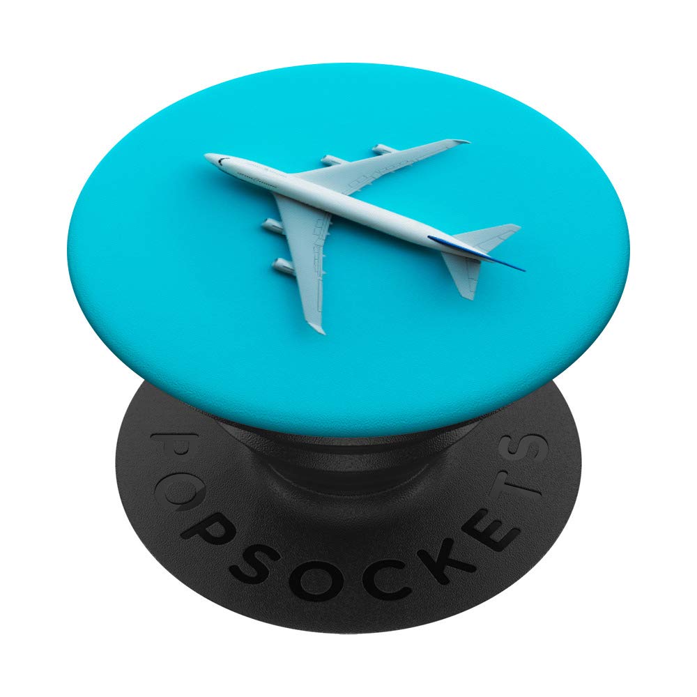 Blue Airplane Phone Grip - Swappable PopSockets PopGrip for Smartphones | Perfect for Travel, Commuting & Everyday Use