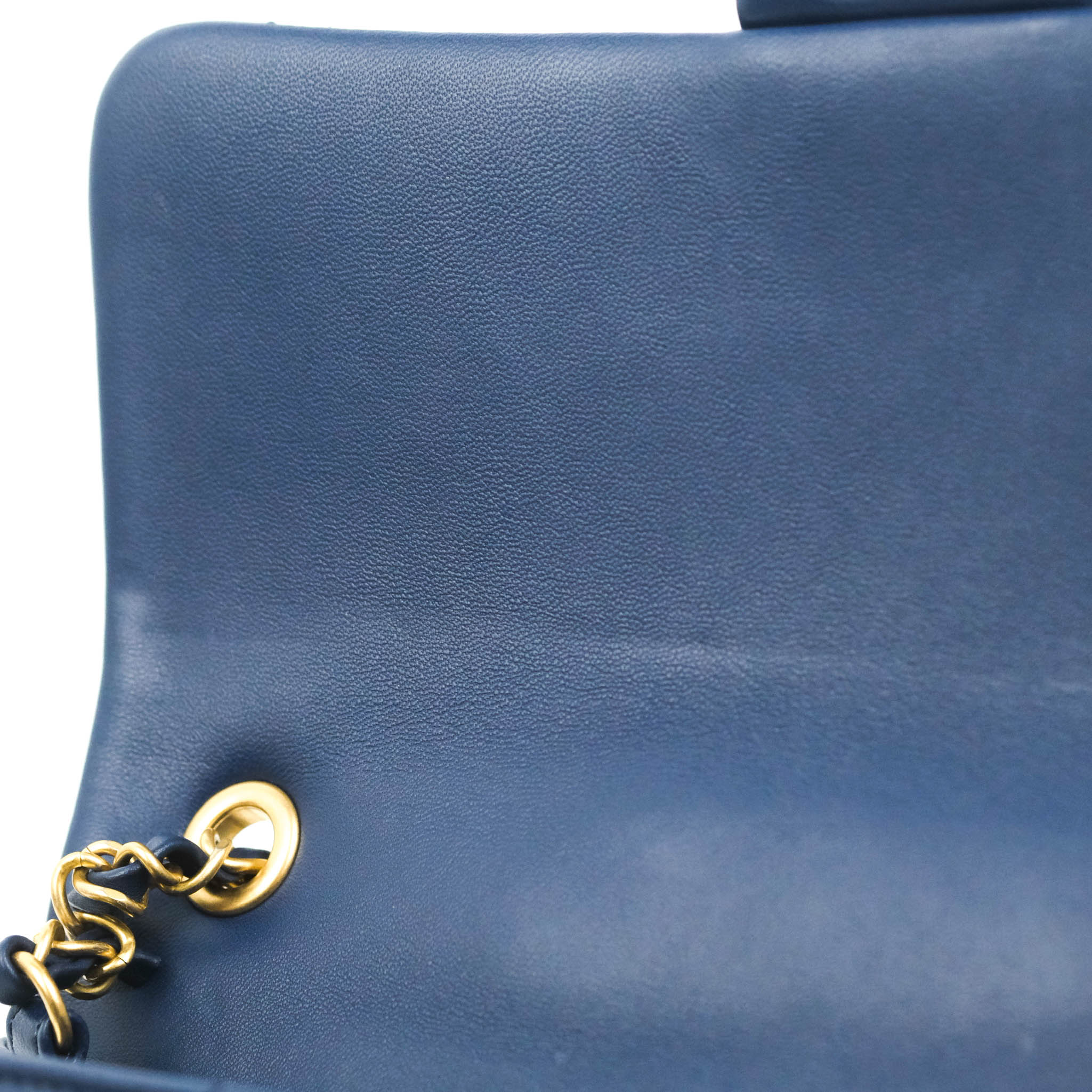 Chanel Navy Lambskin Circular Handle Flap Bag with Aged Gold Hardware - Luxury Crossbody Purse for Women, Perfect for Evening Events & Date Nights