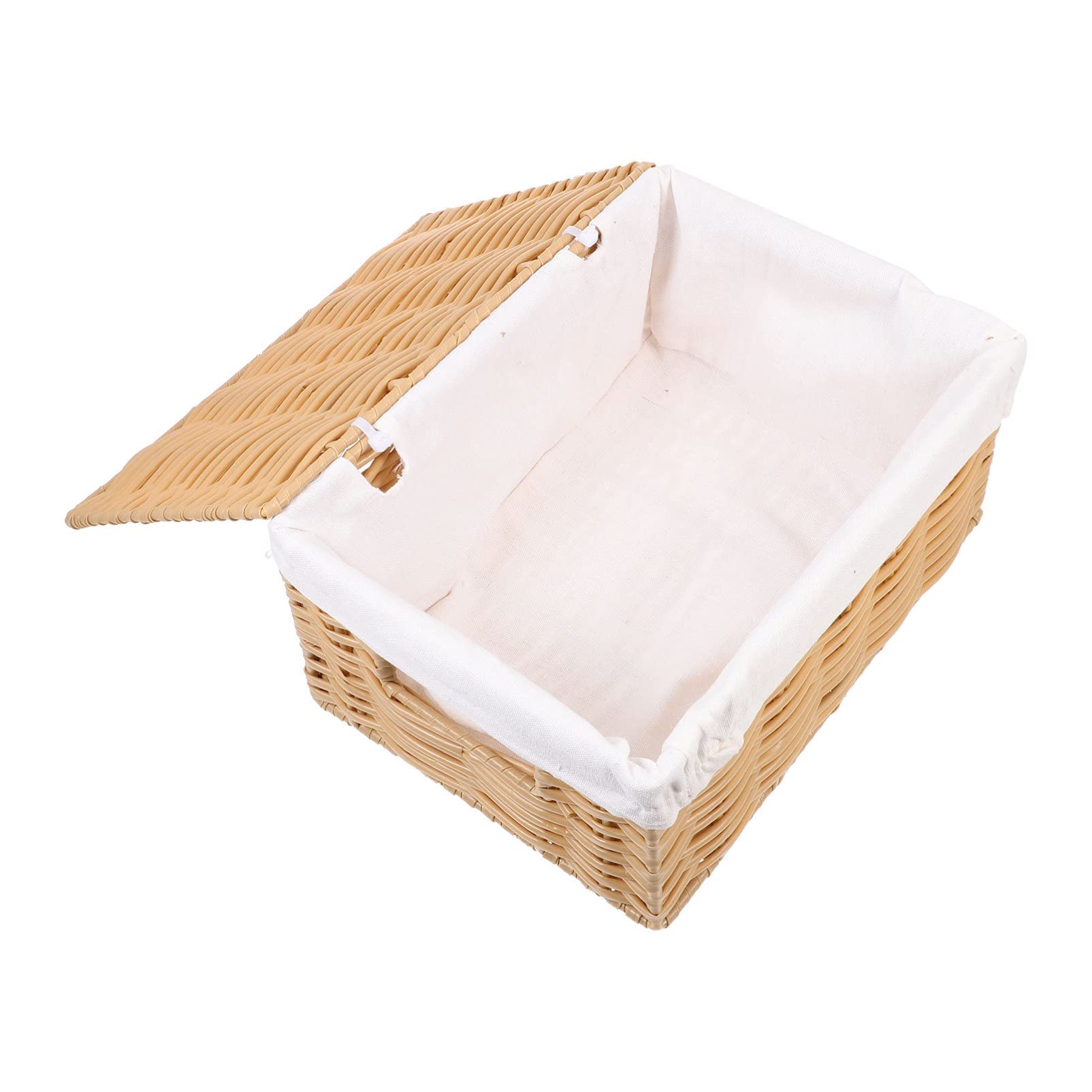 UPKOCH Woven Storage Baskets with Lid - Natural Straw Organizer Bins for Bedroom, Living Room & Nursery - Perfect for Towels, Throws, Pillows & Toys Storage - Decorative Wicker Basket & Flower Pot Holder
