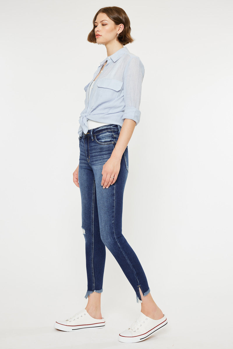 Jordan High Rise Ankle Skinny Jeans for Women - Stretch Denim Pants, Slim Fit, Comfortable & Trendy (Black, Size 4-14) - Perfect for Casual Wear, Office & Night Out