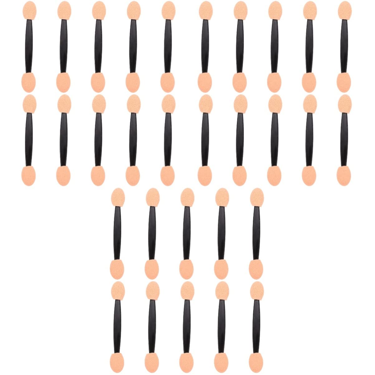 **Minkissy 300-Piece Double-Tipped Cosmetic Eyeliner Sticks - Dual-Ended Eyeshadow Sponge Applicators for Professional Makeup - Disposable Eye Brush Set (Black) - Perfect for Smokey Eyes & Precise Eyeliner Application**
