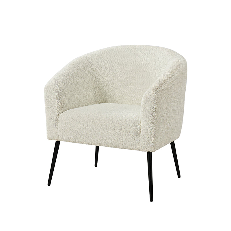 Gregory Modern Boucle Armchair - Mid Century Style Accent Chair with Soft Fabric Upholstery for Living Room, Bedroom & Office Decor