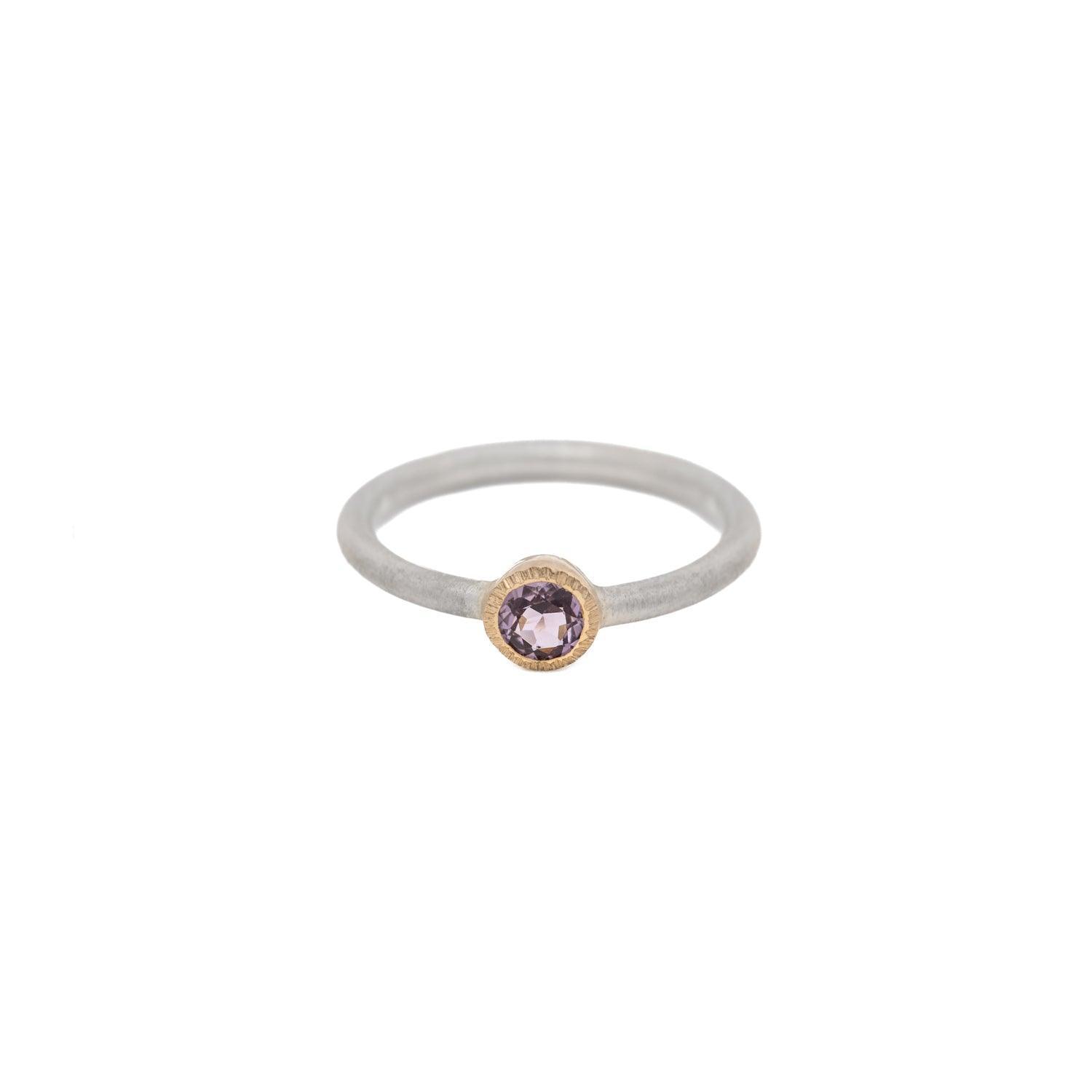 Light Violet Spinel Stacker Ring for Women - Dainty Adjustable Stackable Ring - Perfect for Layering, Everyday Wear & Gift Giving