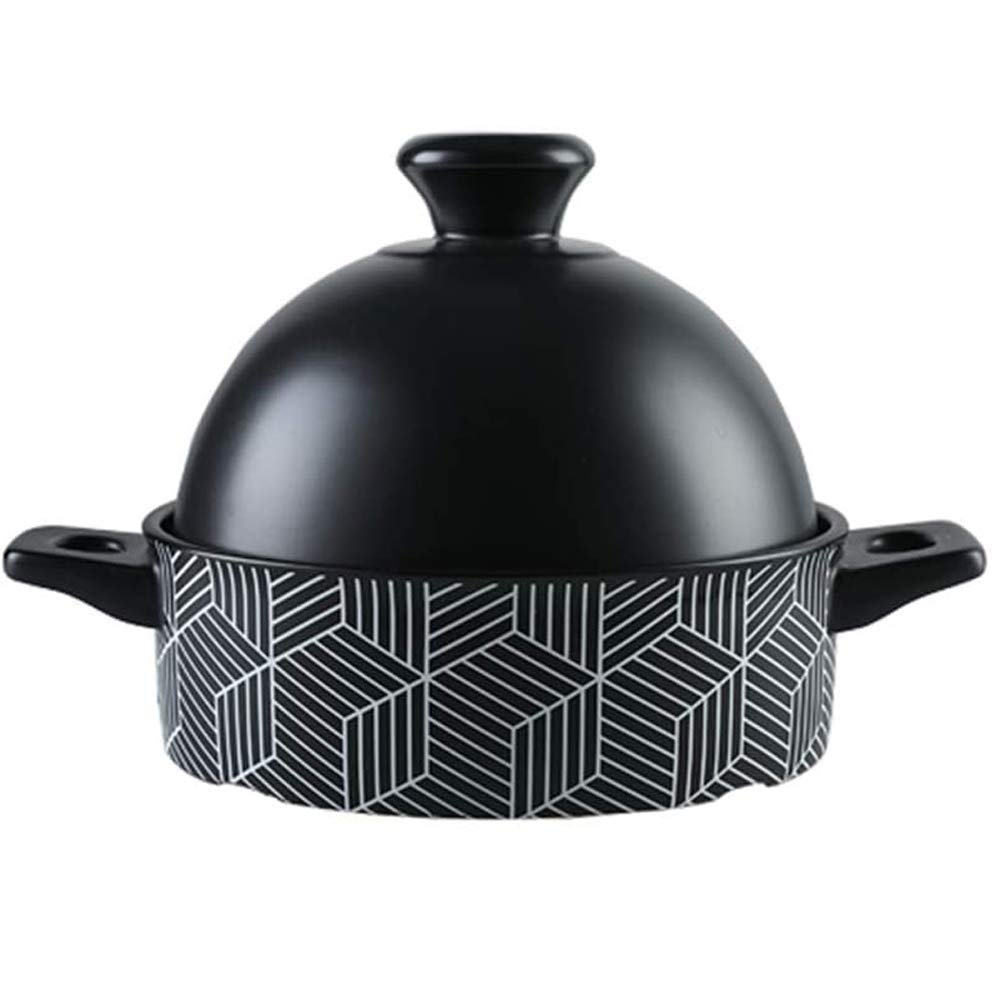 Eco-Friendly Ceramic Casserole Pan with Lid - 1.3L Heat-Resistant Slow Cooker Pot for Braising, Simmering & Stewing | Perfect for Stovetop, Oven & Serving Dishes