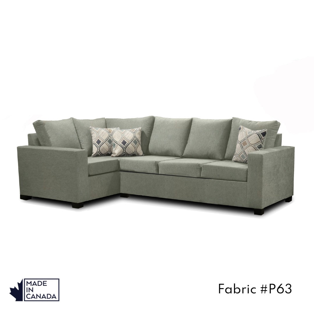 Canadian Made 3 x 1 Sectional Sofa with LHF/RHF Configurations & 17 Color Options - Perfect for Living Rooms, Apartments & Home Theaters