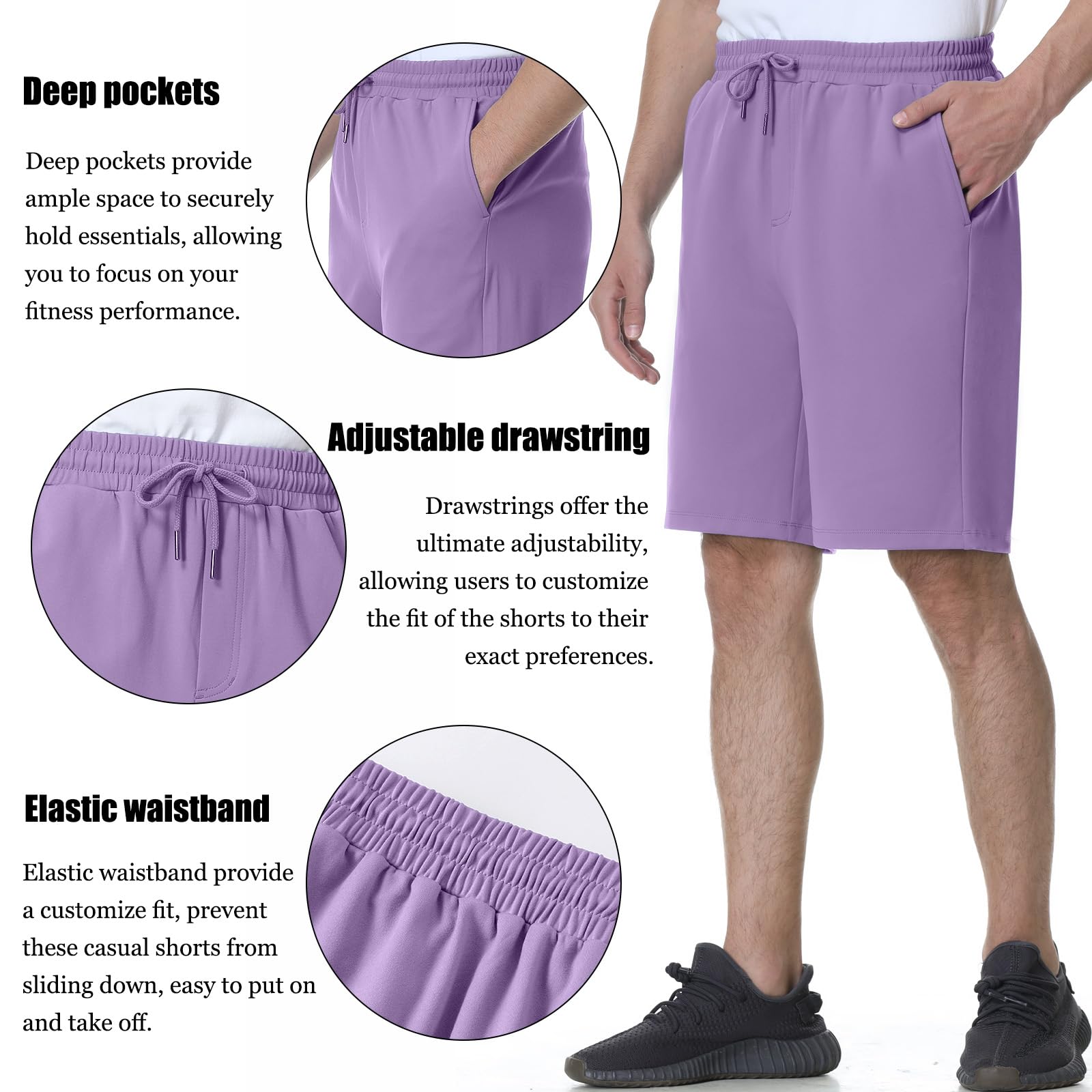**Men's 7 Inch Athletic Shorts - Stretchy Quick Dry Workout Shorts for Gym, Running, Basketball & Casual Wear | Lightweight & Comfortable for Sports & Everyday Use**