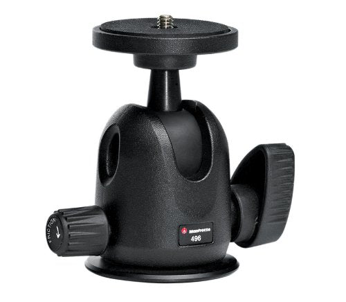 Manfrotto 496 Compact Ball Head with Quick Release Plate - Replacement for Manfrotto 486 - Perfect for DSLR Cameras, Tripods & Photography Accessories