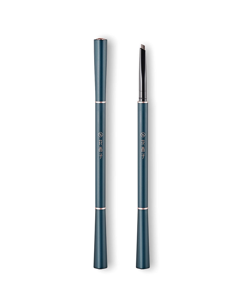 Luodai Floral Eyebrow Define Powder Pencil - Chisel Tip Dual-Ended (1+1) for Natural Brows - Perfect for Daily Makeup & Special Occasions