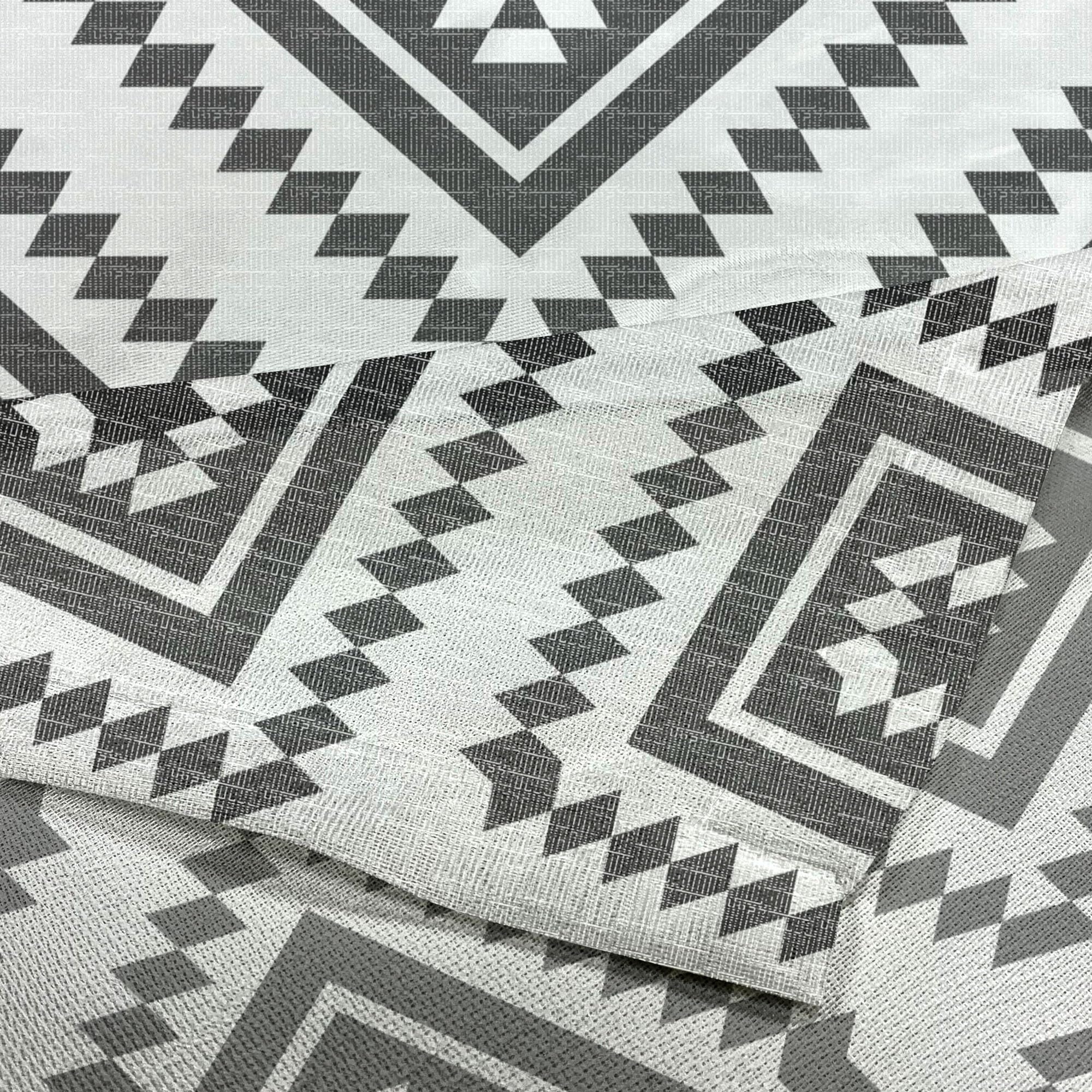 Ambesonne Geometric Tulle Curtains with Rod Pocket - Tribal Aztec Inspired Black & White Sheer Drapes for Wedding & Party Decor (2 Panels, 108x108 Inches) | Perfect for Bohemian Living Room, Bedroom Window Treatments & Event Backdrops
