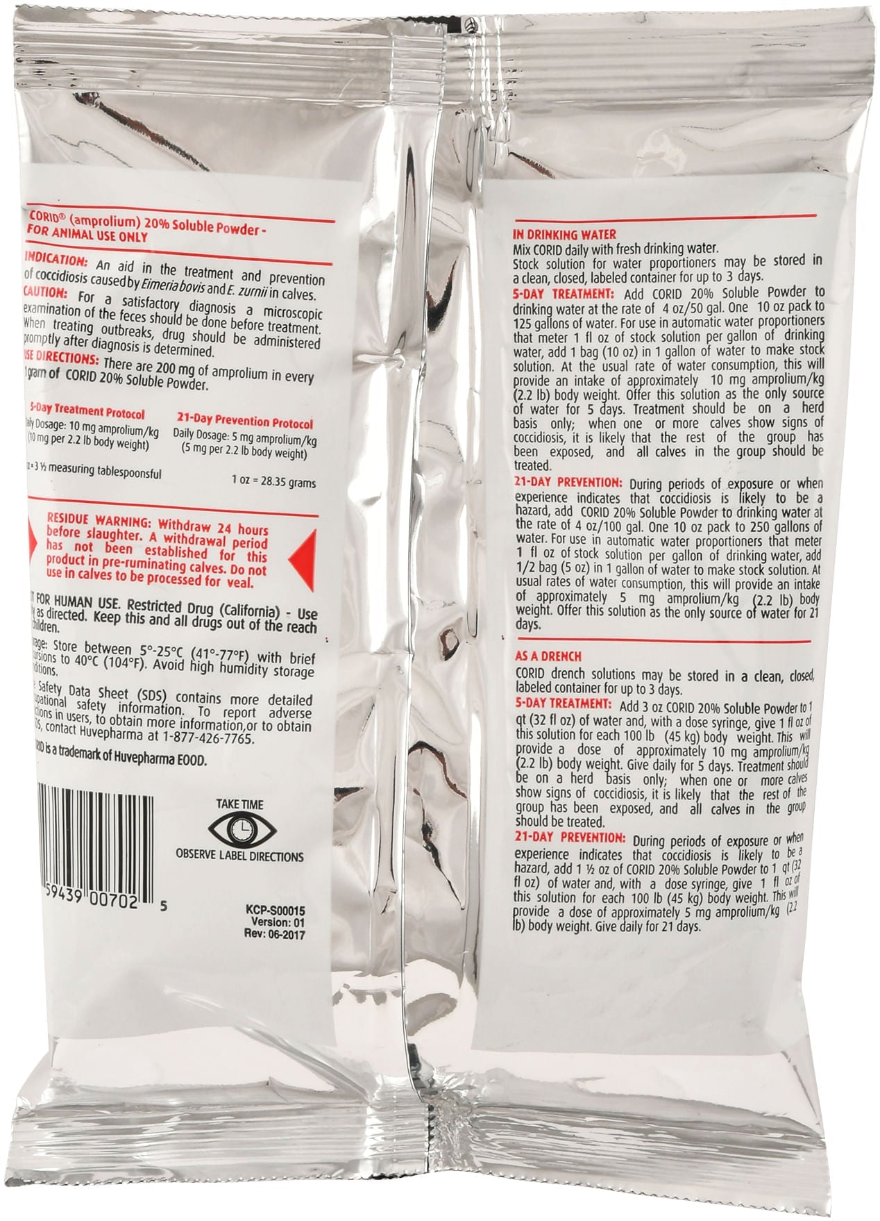 CORID (Amprolium 20%) Soluble Powder for Poultry - 10 oz Water Treatment for Coccidiosis Prevention in Chickens, Turkeys & Game Birds - Perfect for Backyard Flocks & Farm Use