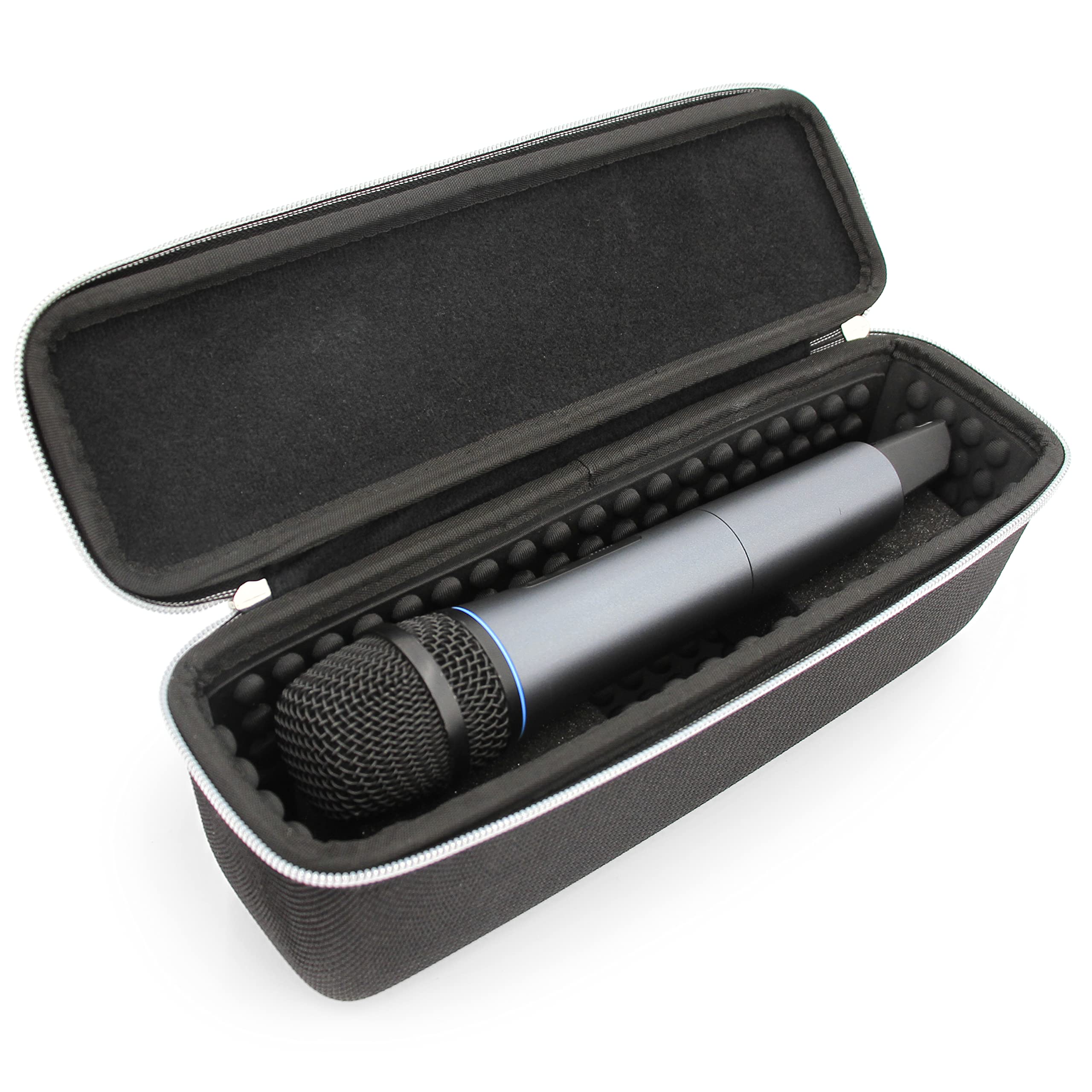 CASEMATIX Wireless Microphone Case Compatible with Sennheiser, Shure & More - Durable Travel Mic Storage Case for 2 Wireless Mics Up To 10.75