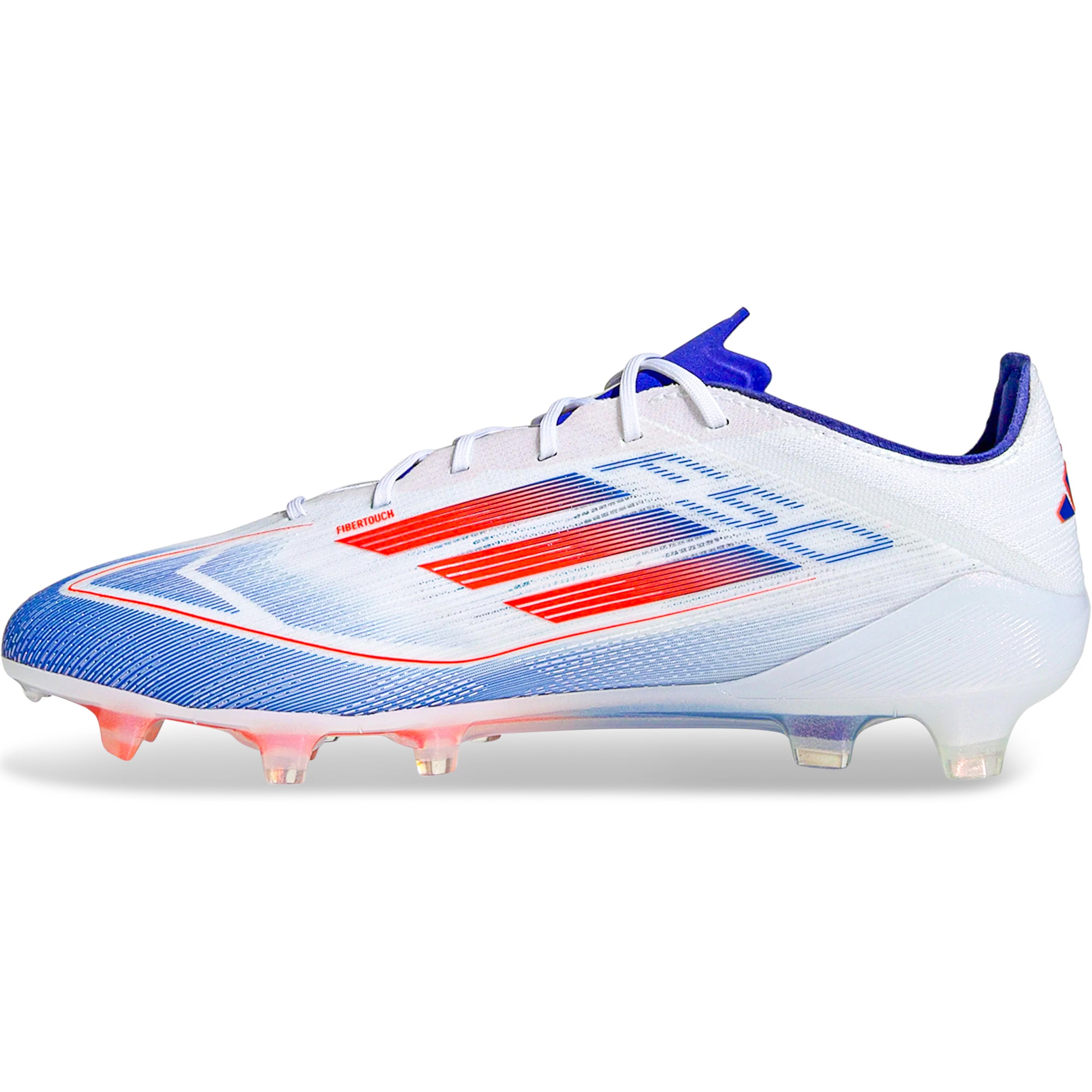 Adidas F50 Elite FG Soccer Cleats for Men - White/Solar Red/Lucid Blue - Lightweight Football Shoes for Artificial Grass - Perfect for Training & Matches
